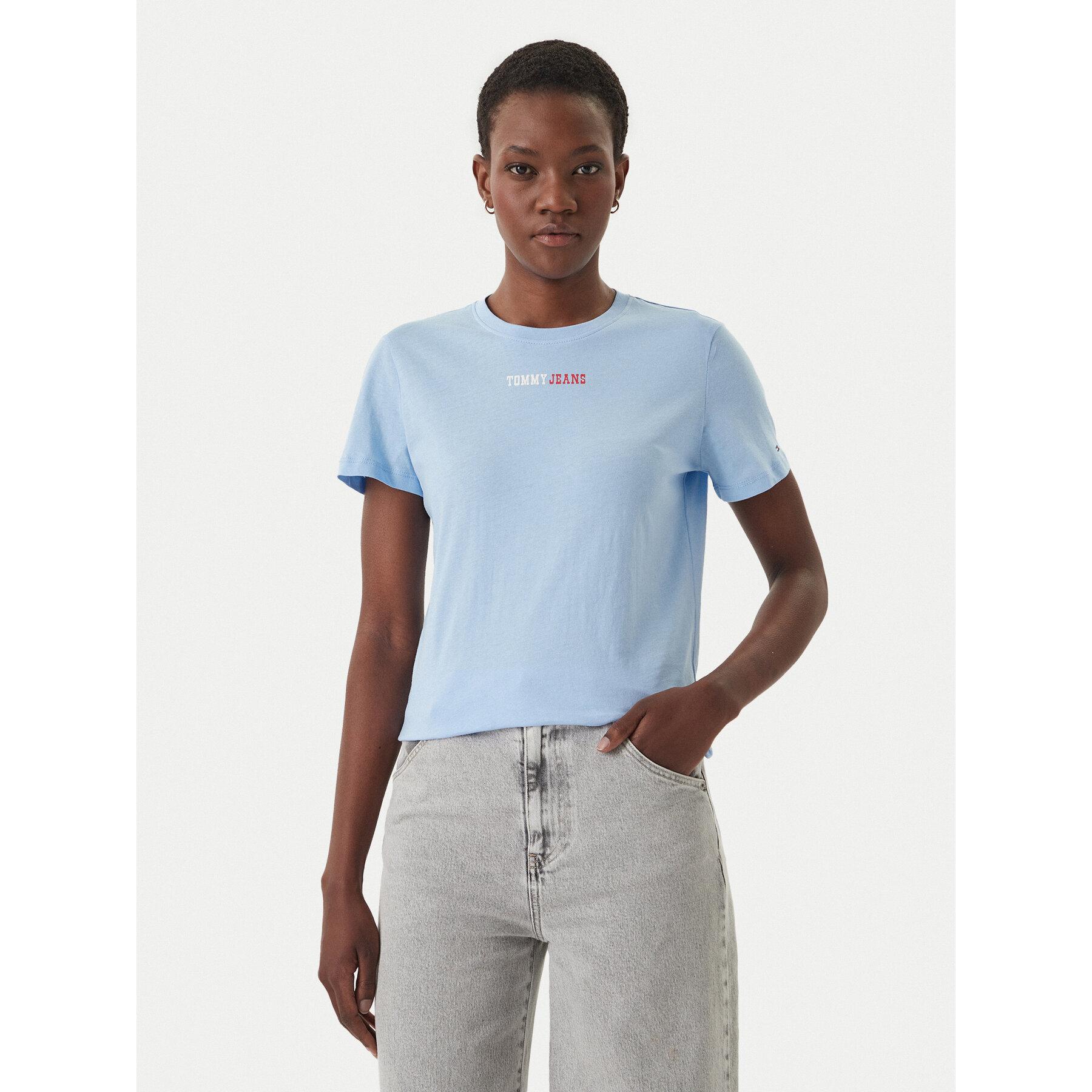 Tommy Jeans T-Shirt DW0DW22277 Błękitny Regular Fit