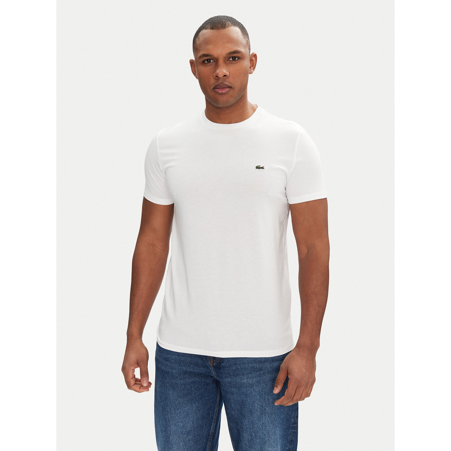 Lacoste T-Shirt TH6709 Biały Regular Fit