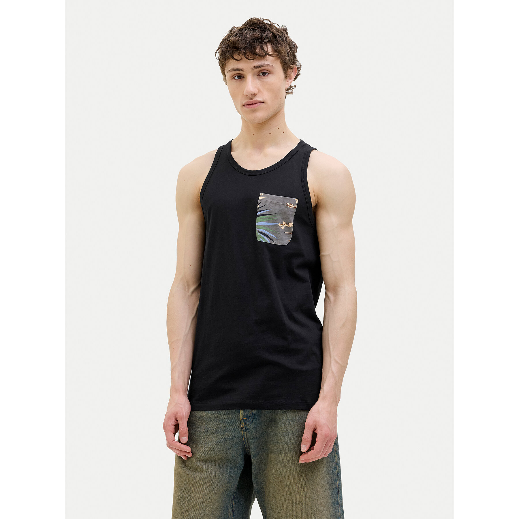 Jack & Jones Tank top Hawaii 12269321 Czarny Standard Fit
