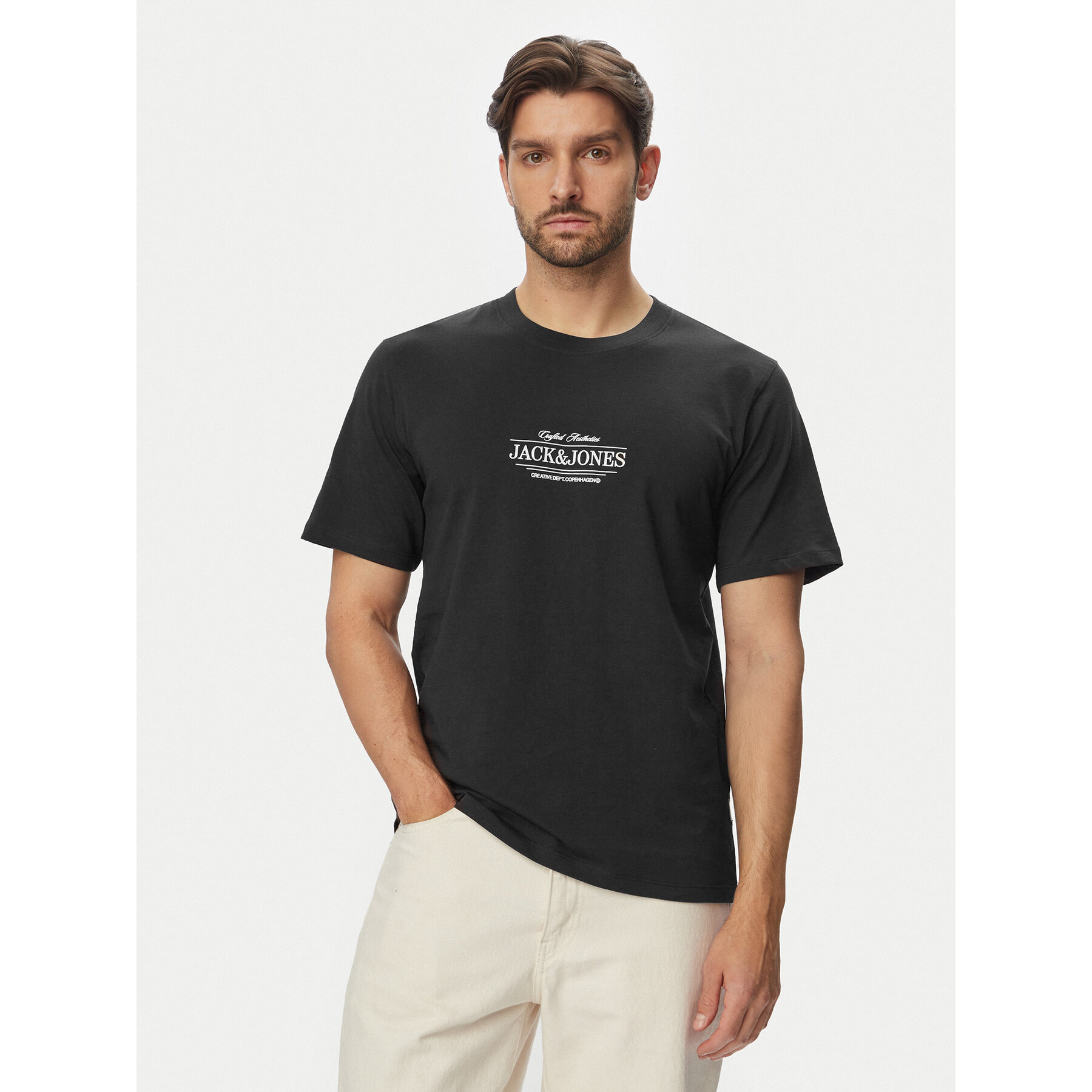 Jack & Jones T-Shirt Cassis 12295049 Czarny Regular Fit