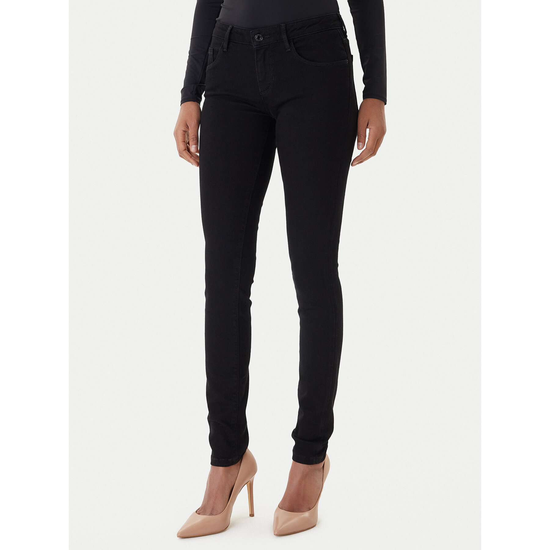 Guess Jeansy Annette W2YA99 D4PZ1 Czarny Skinny Fit