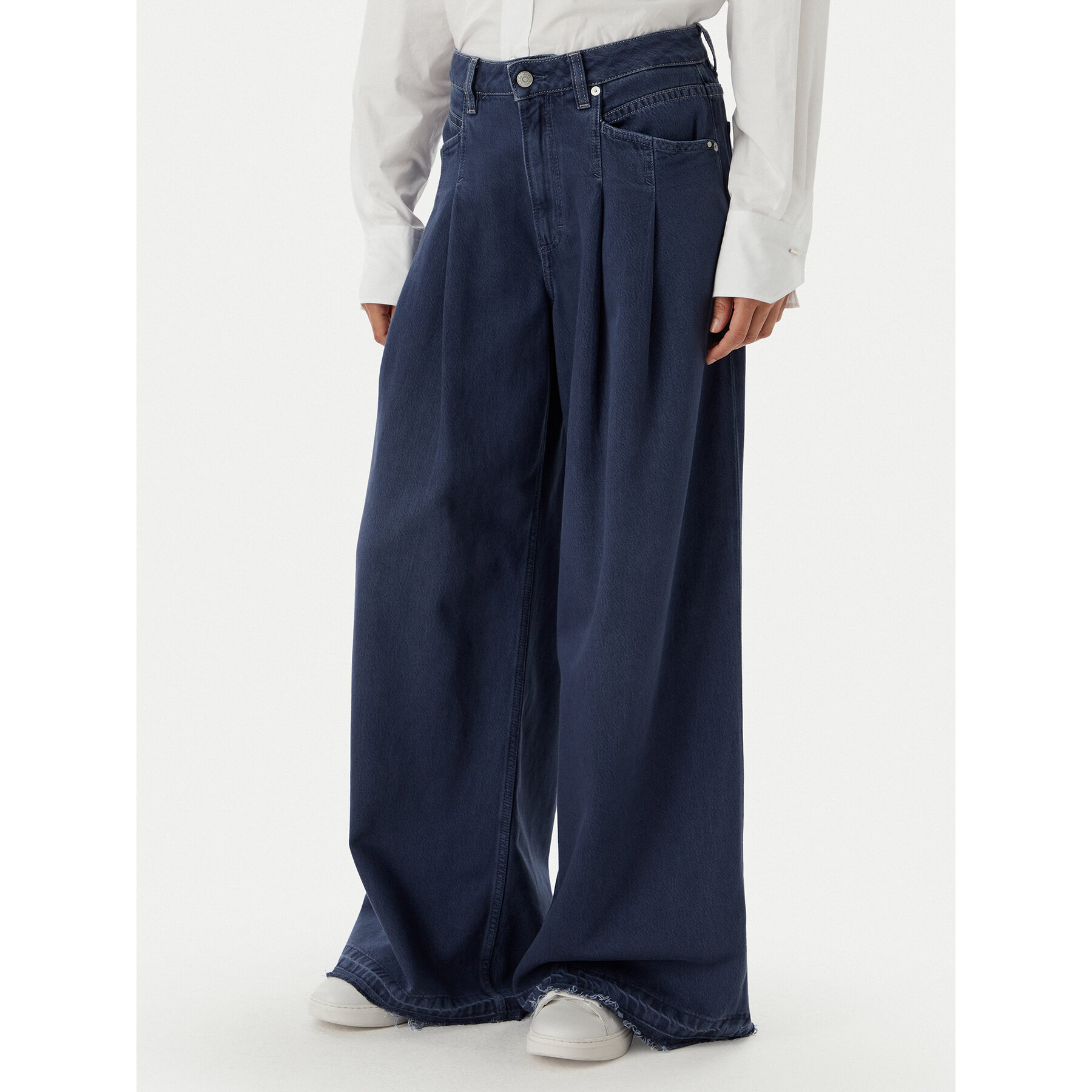 BOSS Jeansy Slouchy 50552533 Granatowy Wide Leg