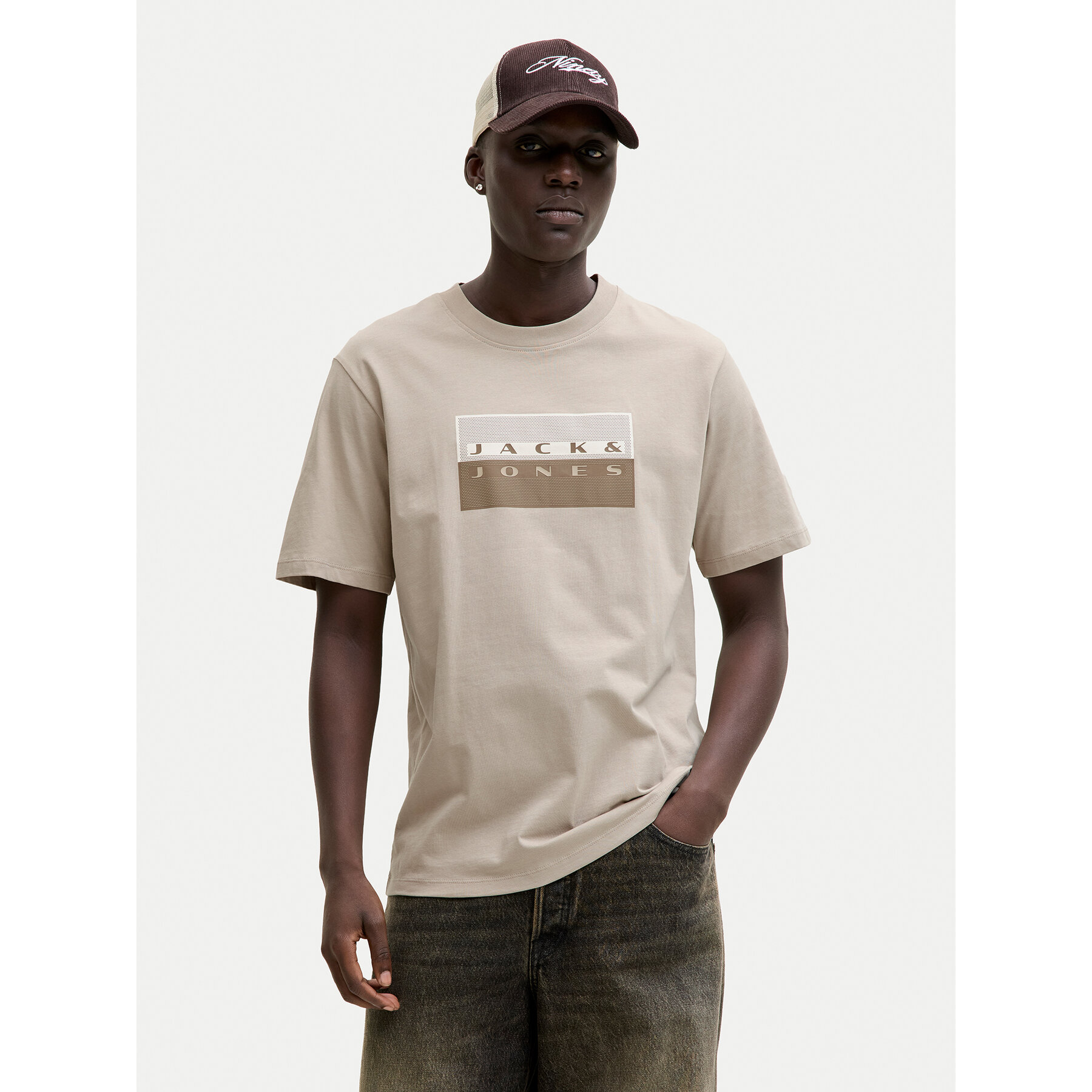 Jack & Jones T-Shirt Fusion 12289863 Szary Regular Fit