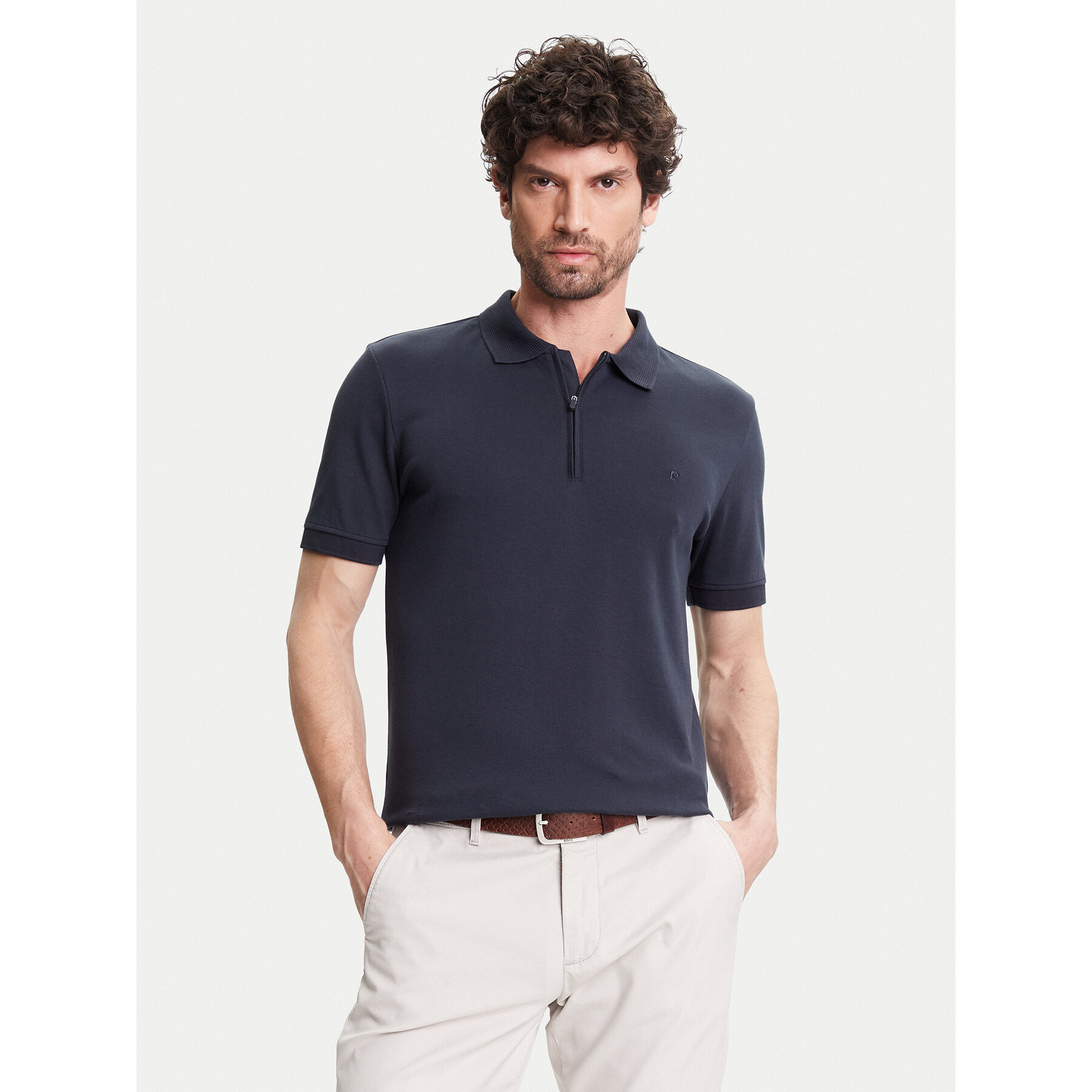 Pierre Cardin Polo C5 21455.2119 Granatowy Regular Fit