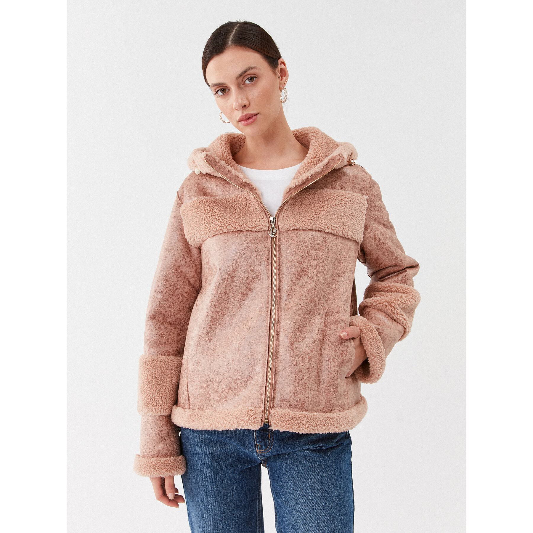 Liu Jo Sport Kożuch TF3020 E0847 Różowy Regular Fit
