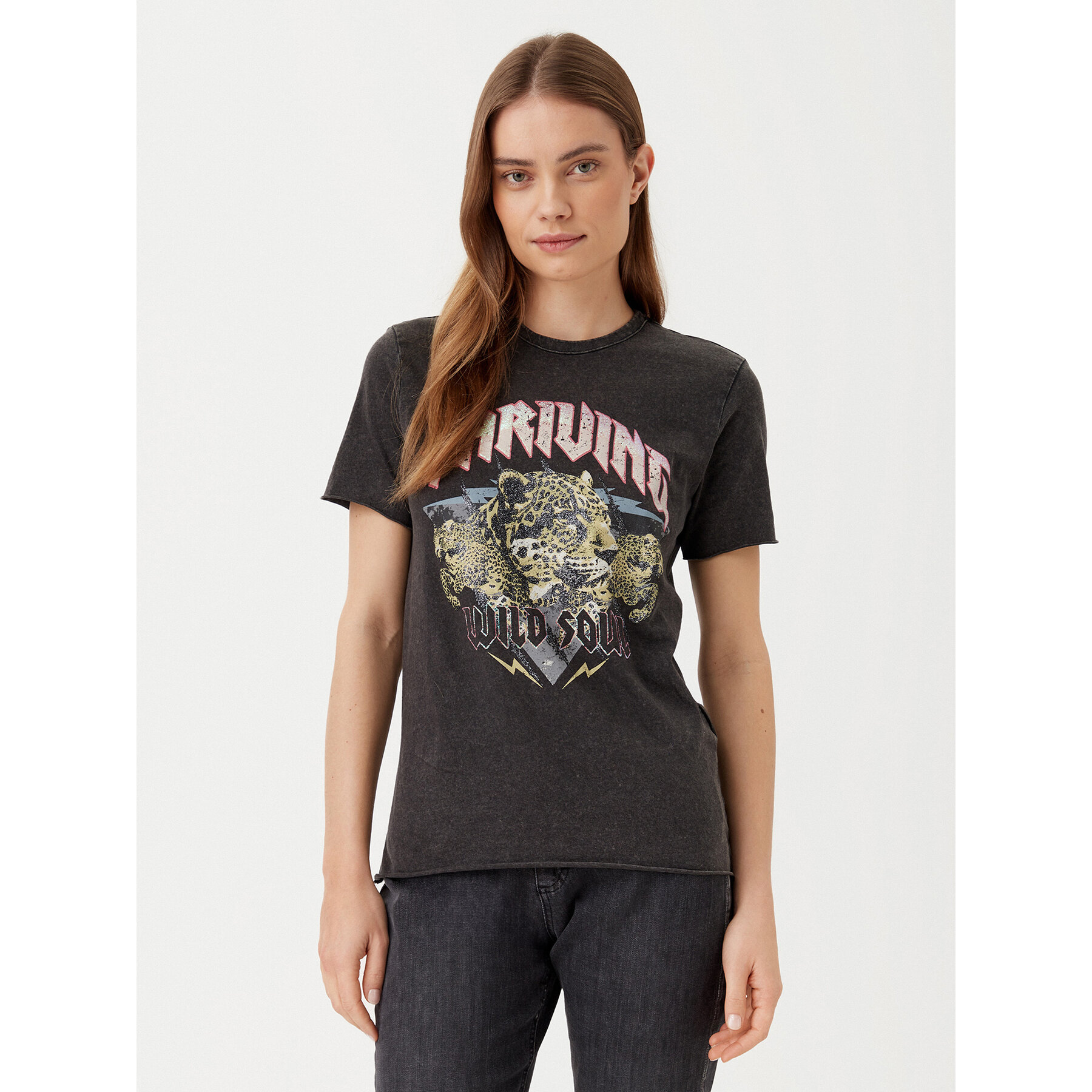 ONLY T-Shirt Lucy 15307412 Czarny Regular Fit