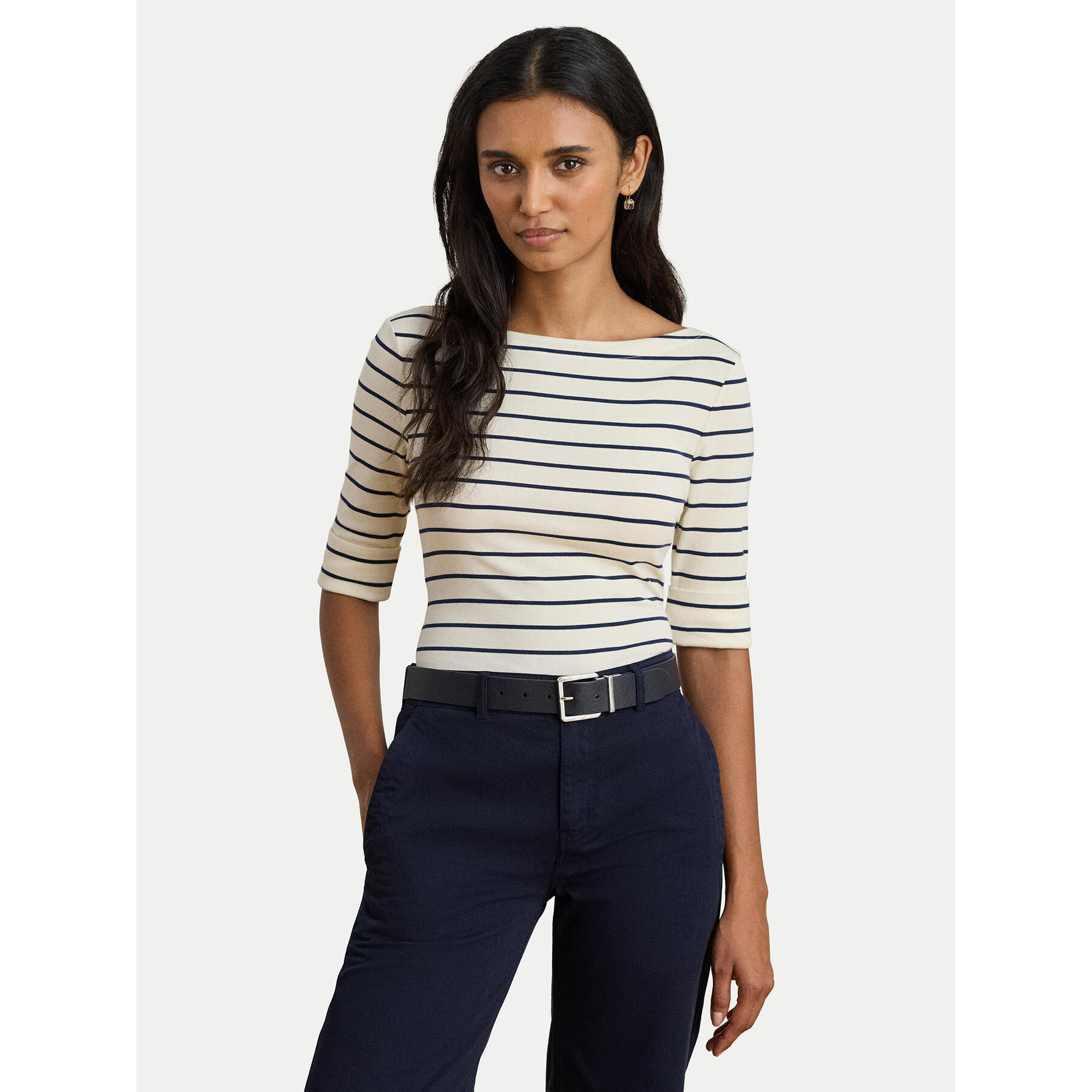 LAUREN RALPH LAUREN Bluzka 200P03723002 Beżowy Slim Fit