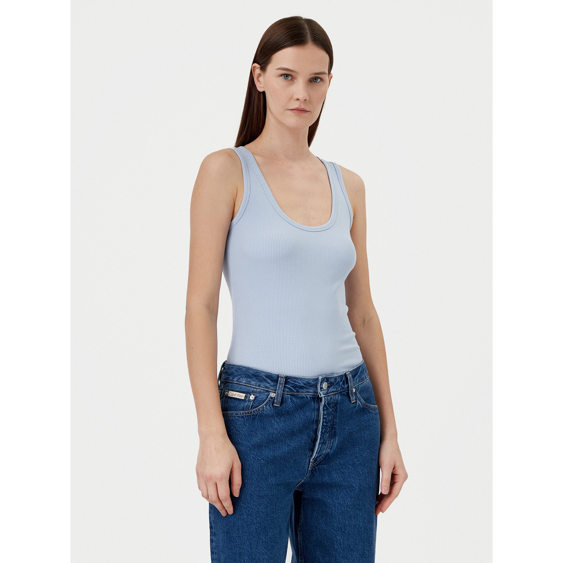Calvin Klein Top K20K208246 Niebieski Slim Fit