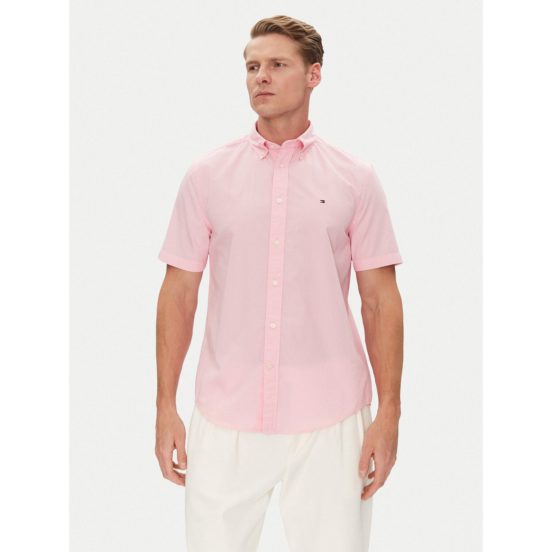 Tommy Hilfiger Koszula MW0MW37584 Różowy Regular Fit