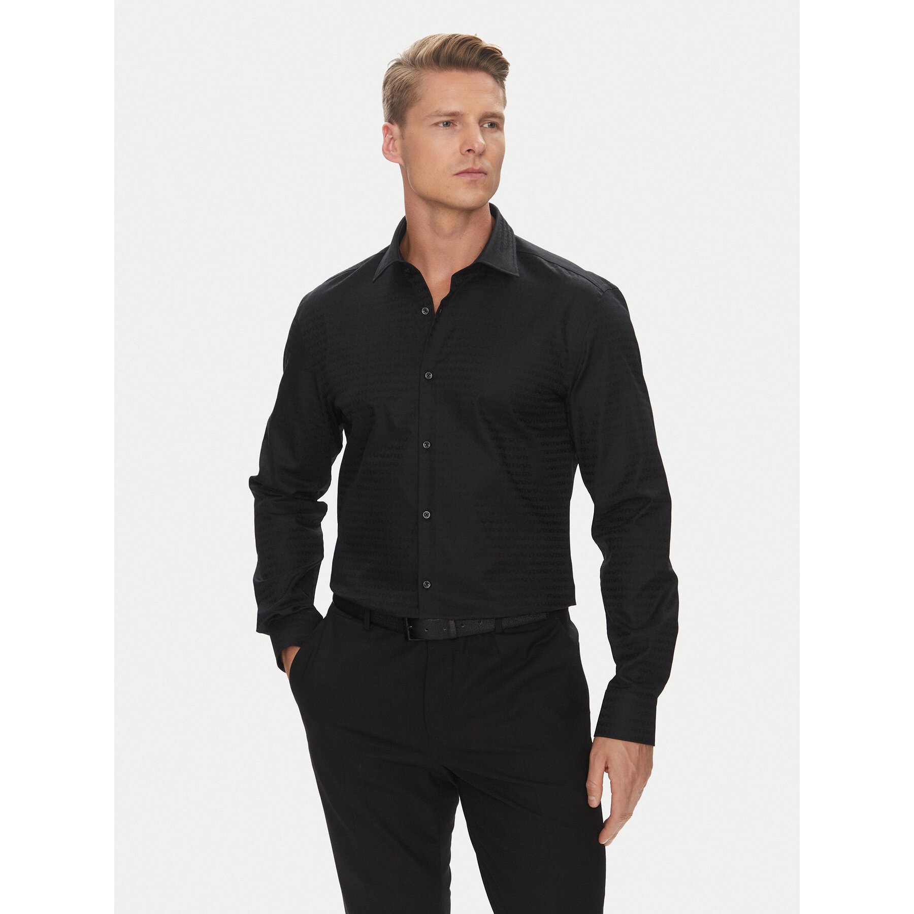 HUGO Koszula Kenno 50544934 Czarny Slim Fit