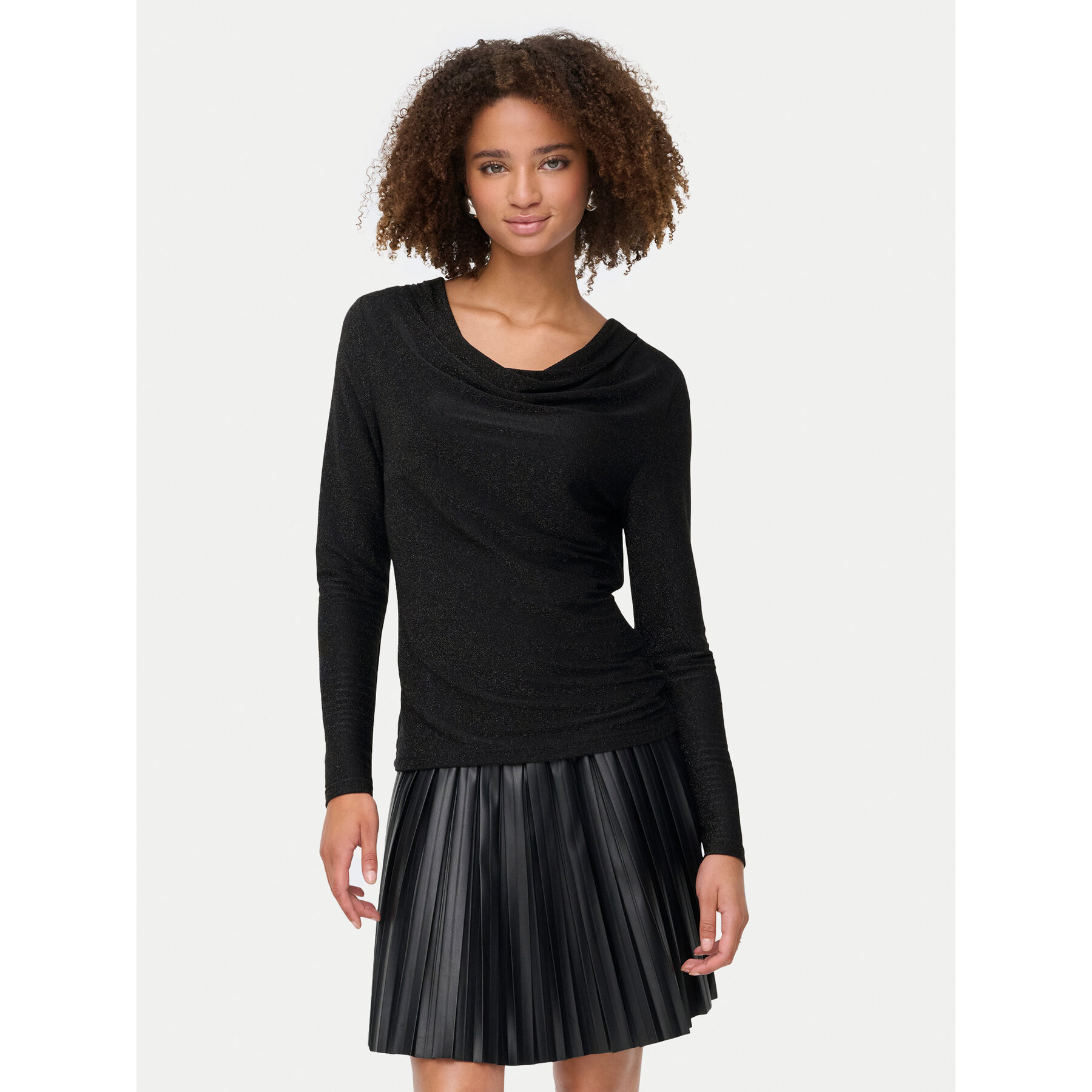 ONLY Bluzka Rich 15360265 Czarny Regular Fit