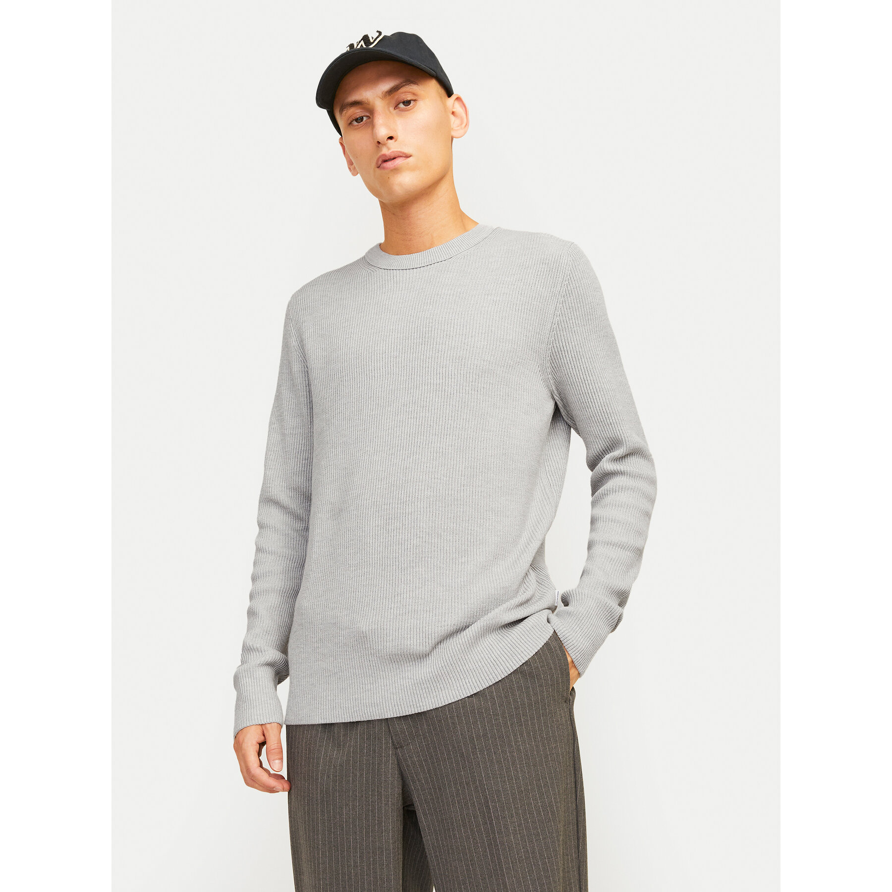 Jack & Jones Sweter Perfect 12257771 Szary Regular Fit
