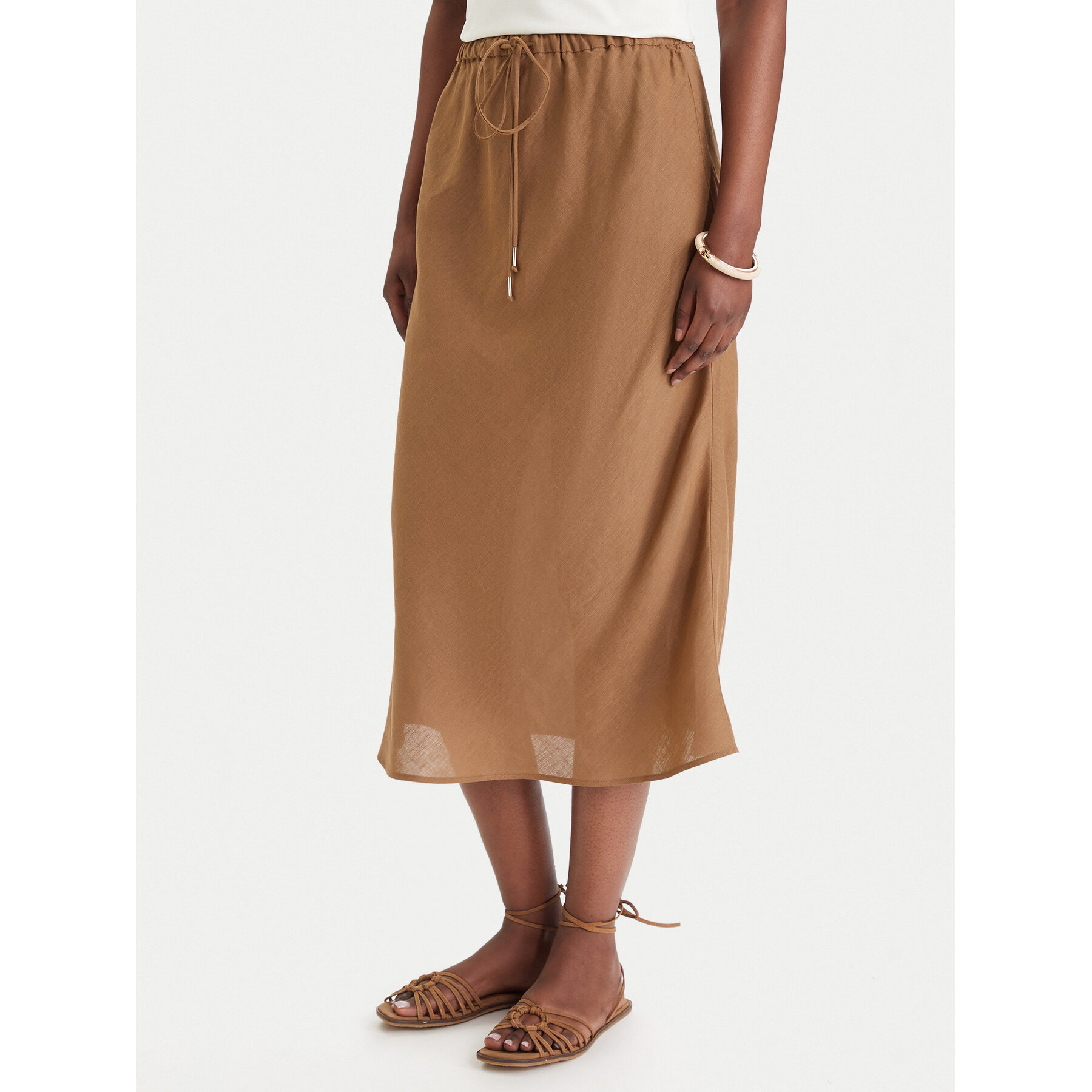 Marella Spódnica maxi Gamba 2613101094 Brązowy Regular Fit
