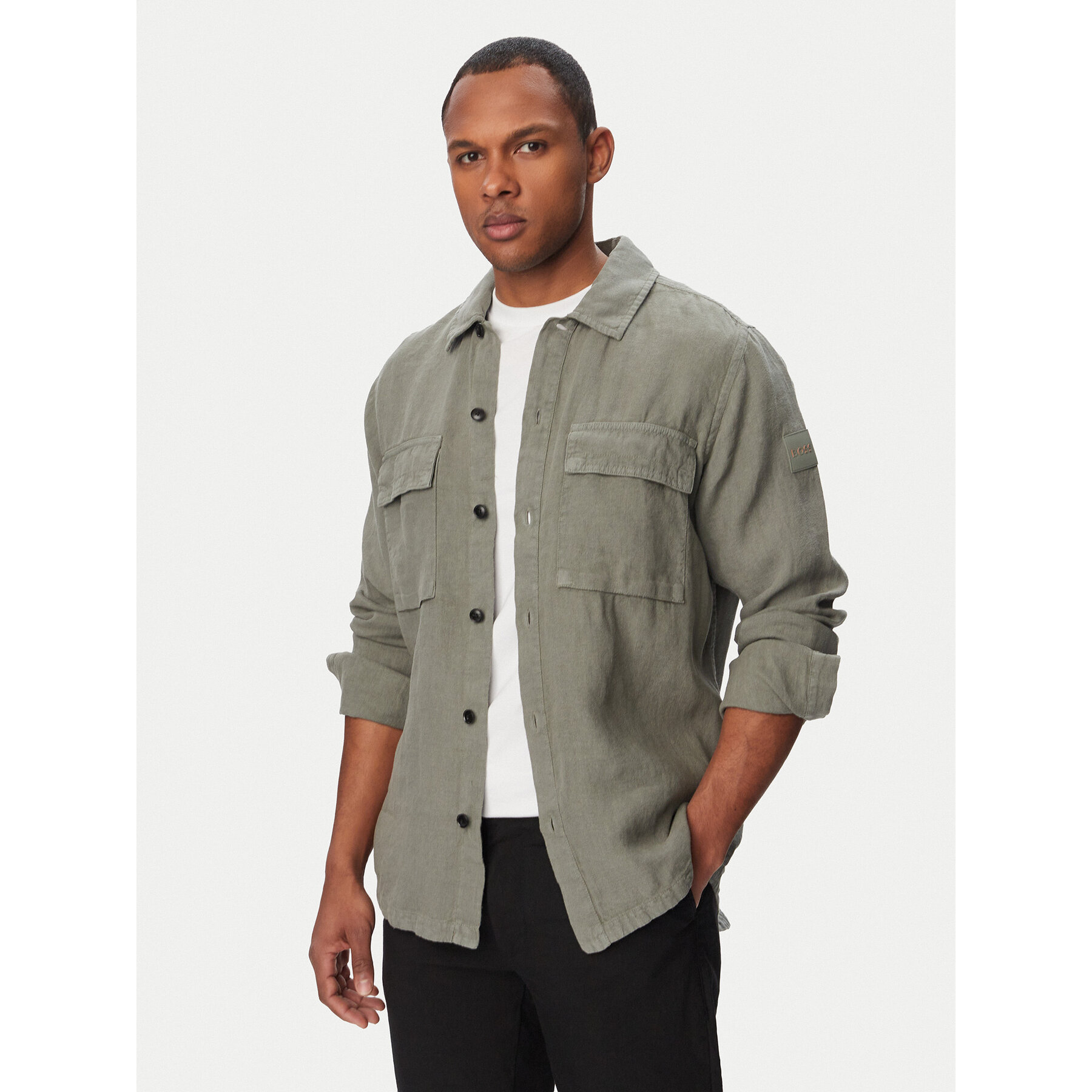 BOSS Koszula Locky 50558928 Szary Regular Fit