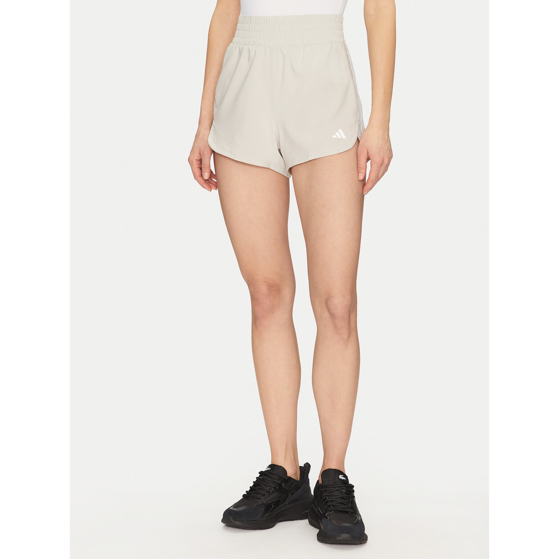 adidas Szorty sportowe Pacer Training 3-Stripes JD2295 Beżowy Regular Fit