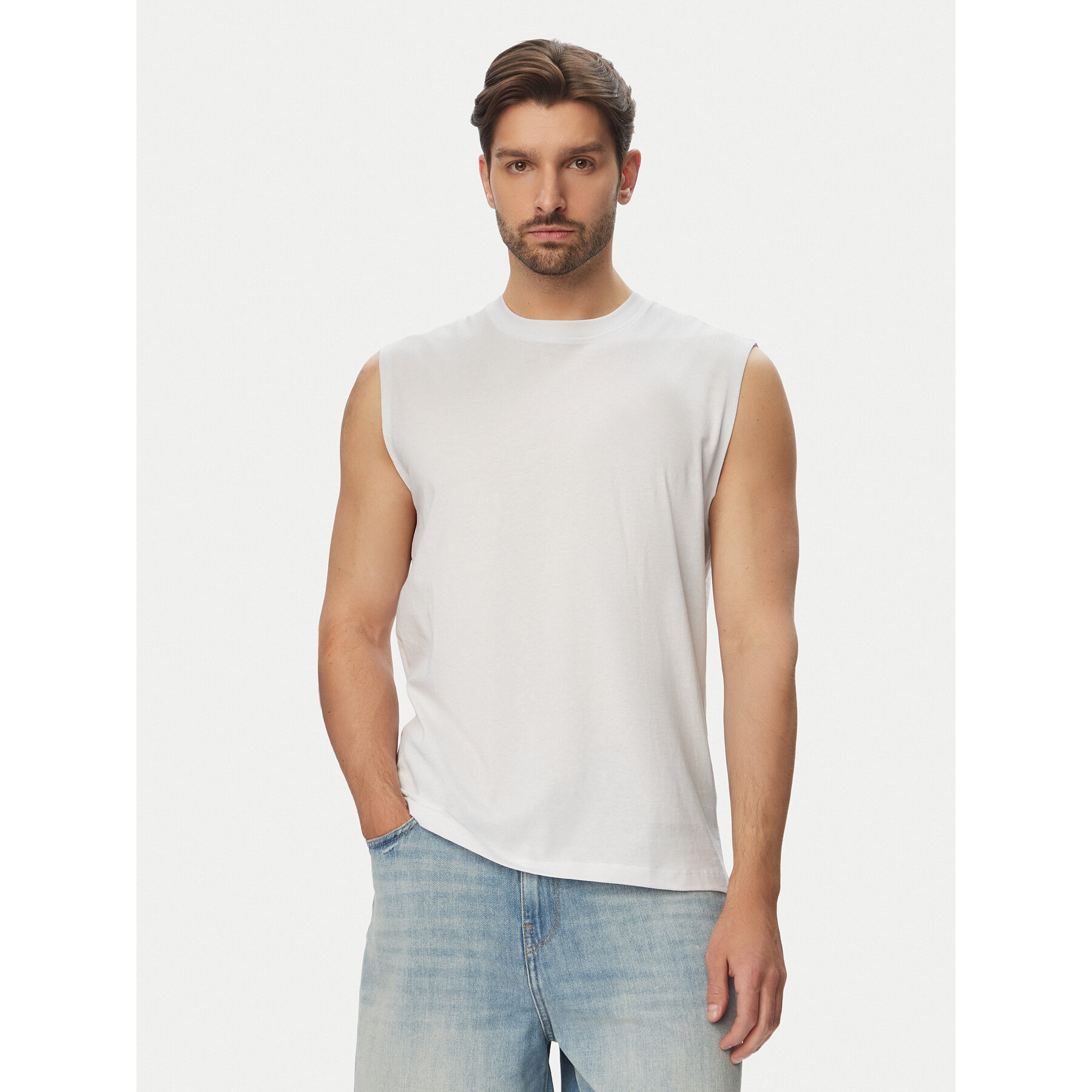 Jack & Jones Tank top Simon 12297709 Biały Relaxed Fit