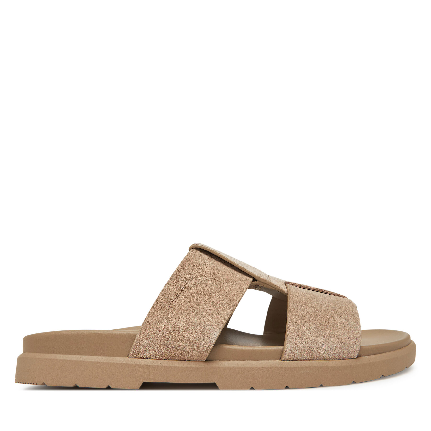 Calvin Klein Klapki Lug Sandal Double T Su HM0HM01800 Brązowy