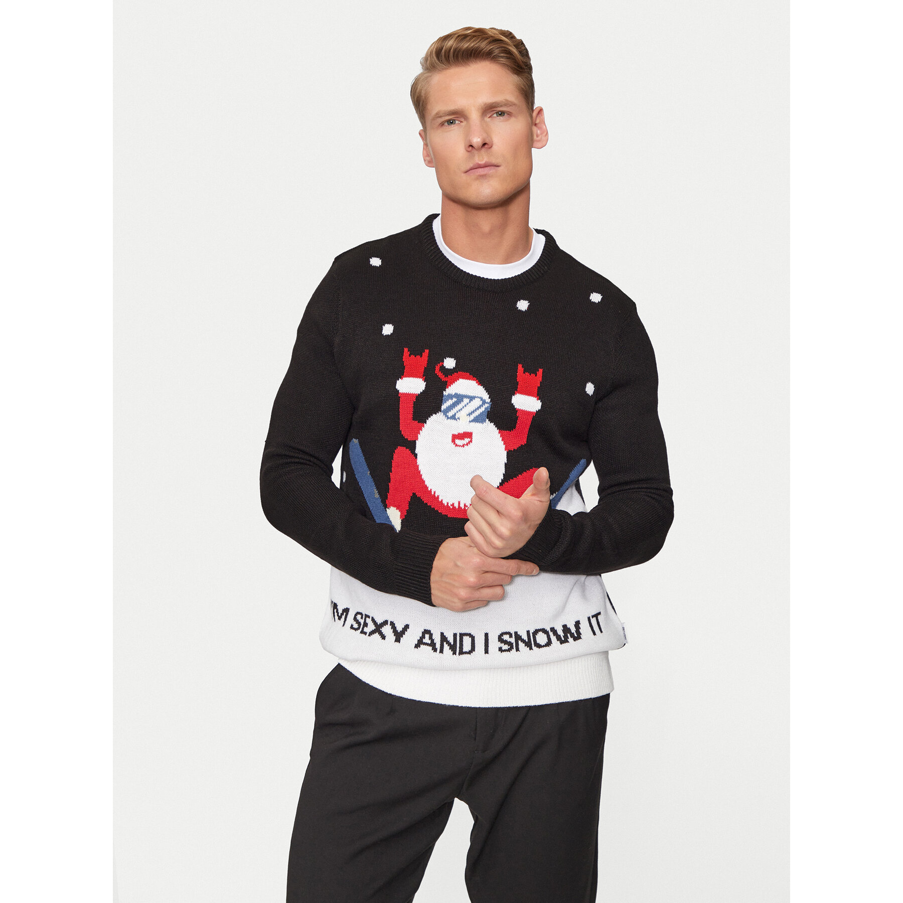 Only & Sons Sweter Xmas 22031170 Czarny Regular Fit