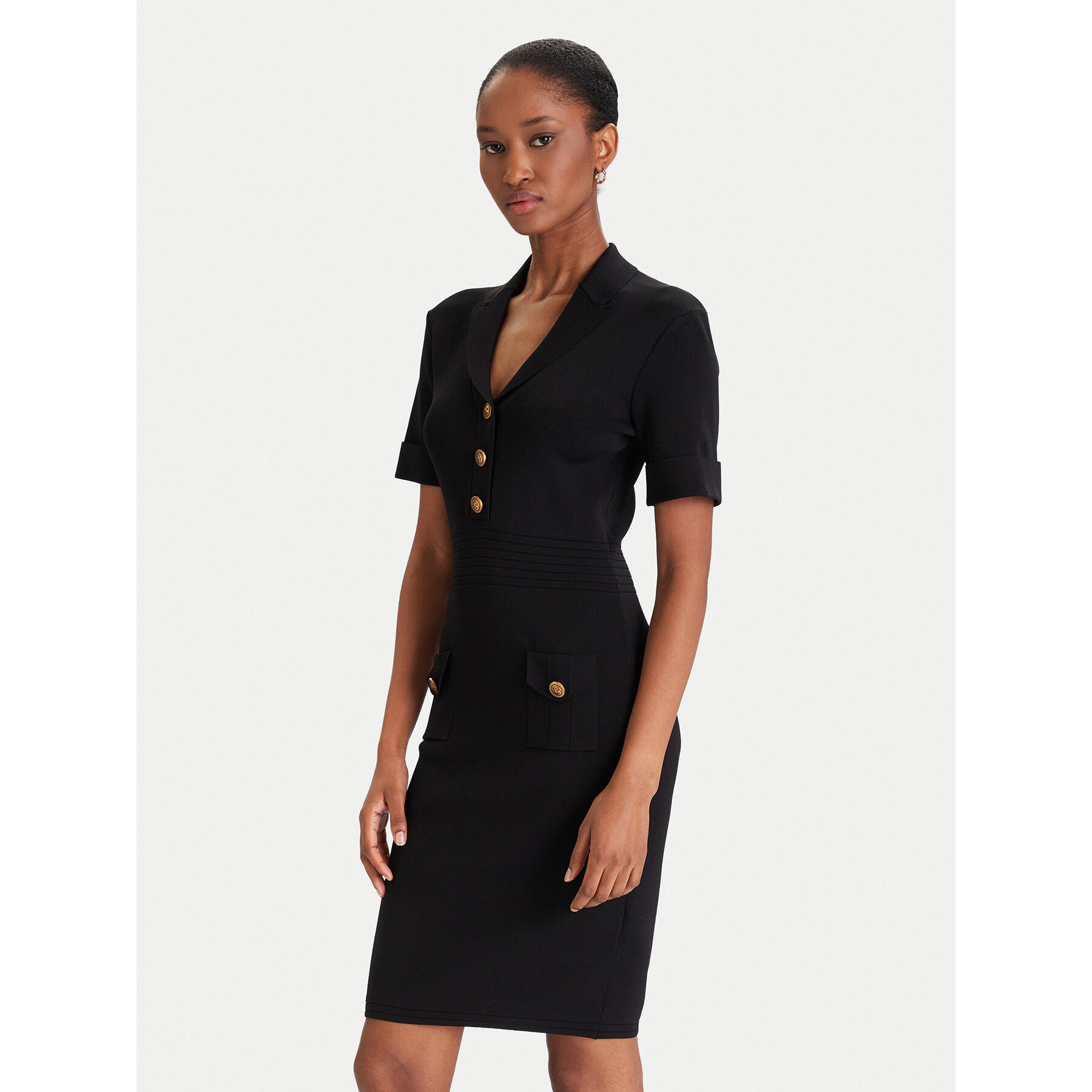 Guess Sukienka dzianinowa W5YK29 Z0130 Czarny Slim Fit