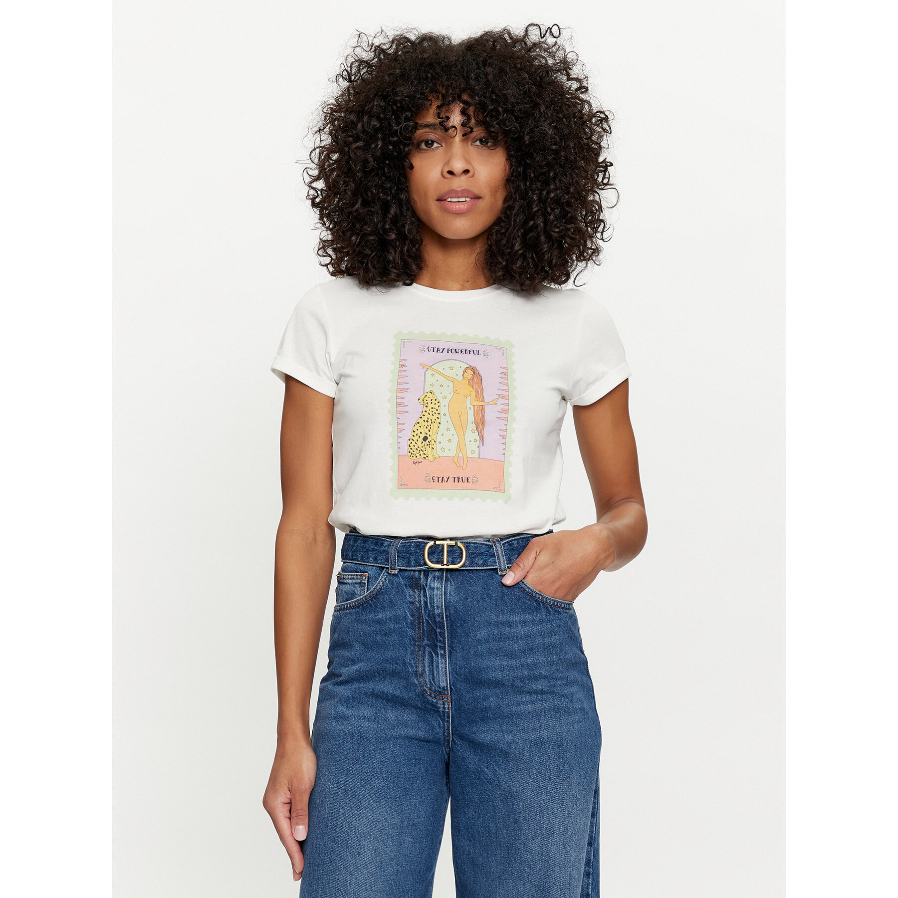 TWINSET T-Shirt 241TT2411 Biały Regular Fit
