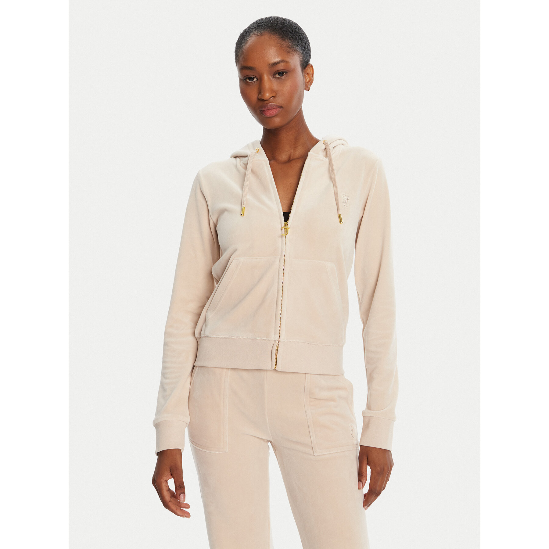 Juicy Couture Bluza Robertson JCAP176G Beżowy Slim Fit