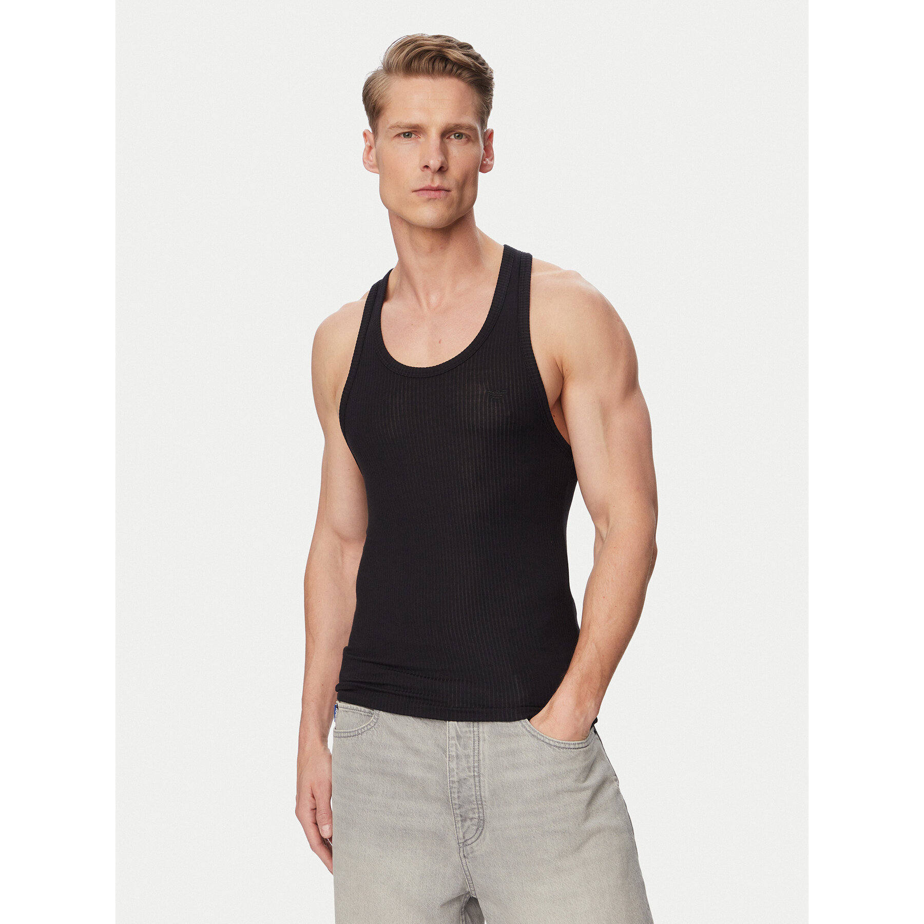Emporio Armani Tank top EM000387 AF18892 FC243 Czarny Slim Fit