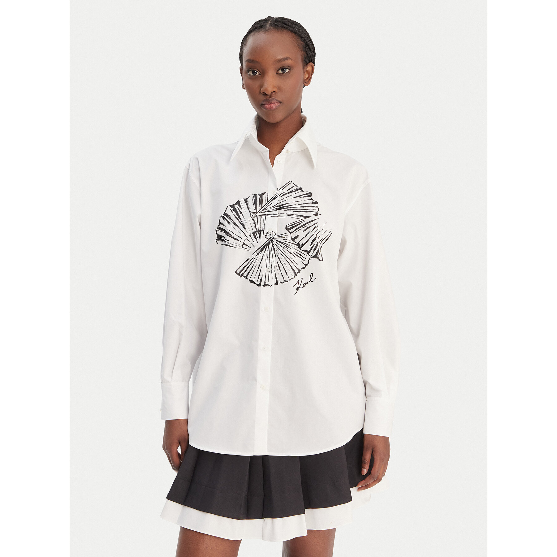 KARL LAGERFELD Koszula B1W11002 Biały Relaxed Fit