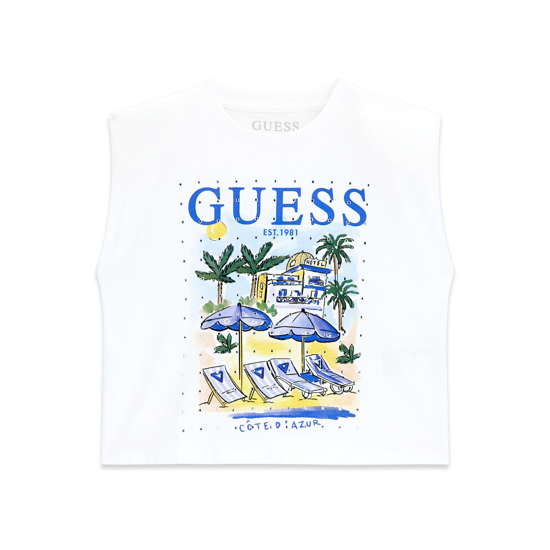Guess Top J6GI12 K8HM4 Biały Regular Fit