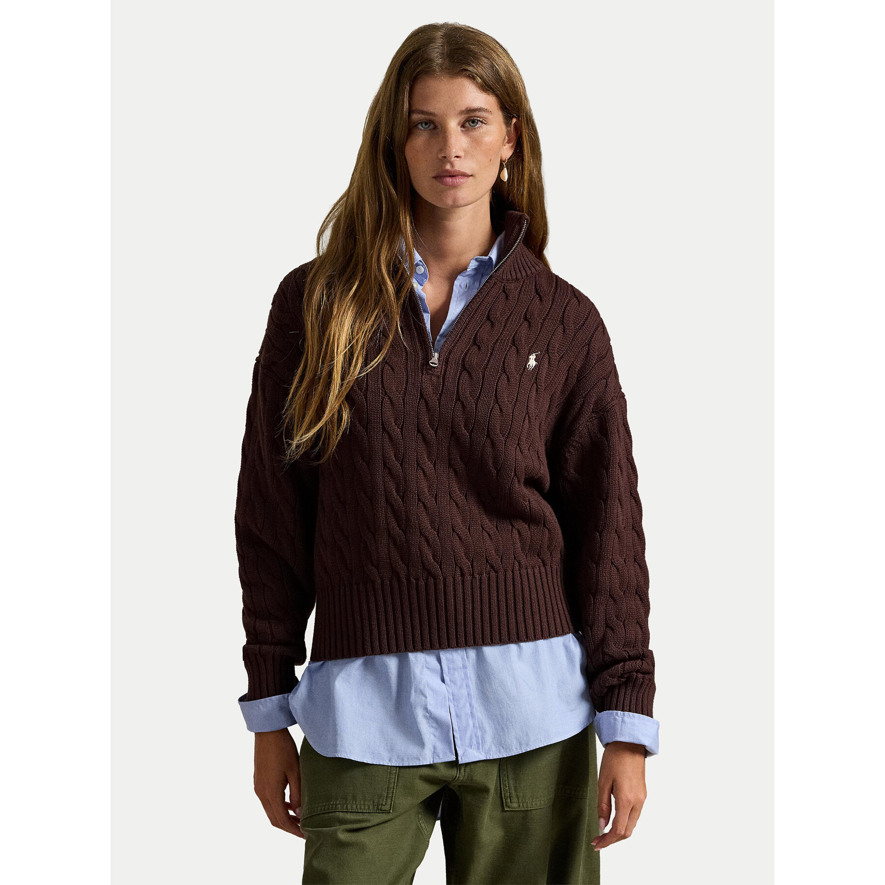 Polo Ralph Lauren Sweter 211963467505 Brązowy Relaxed Fit