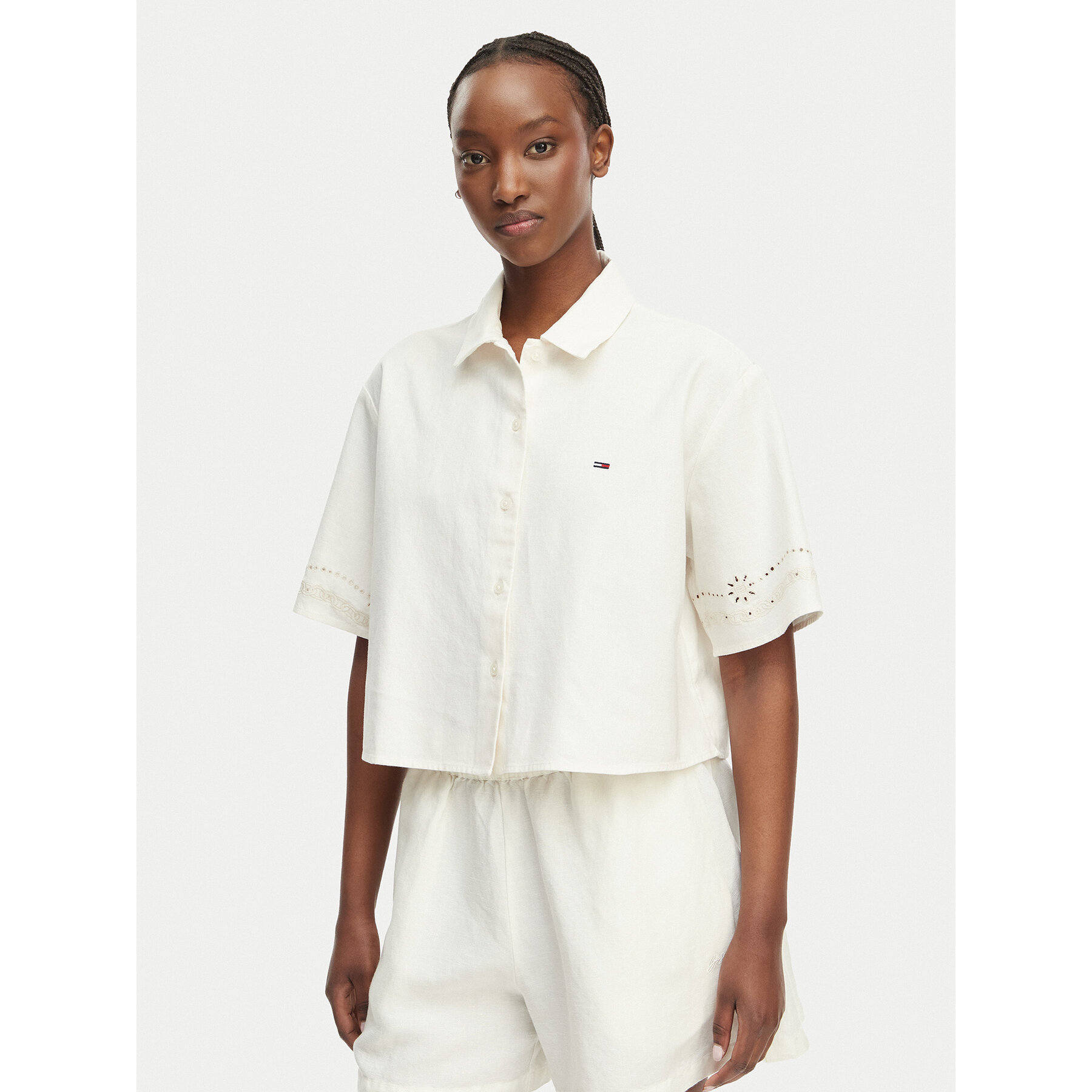 Tommy Jeans Koszula DW0DW22214 Kremowy Relaxed Fit