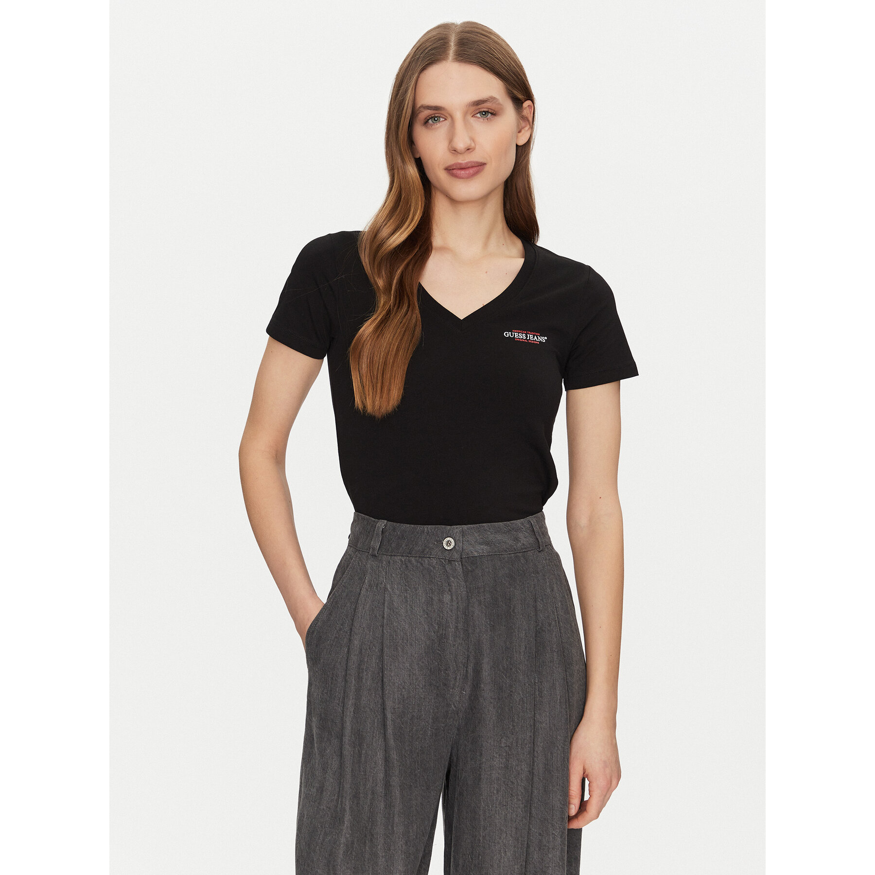 Guess Jeans T-Shirt W4YI23 J1314 Czarny Slim Fit