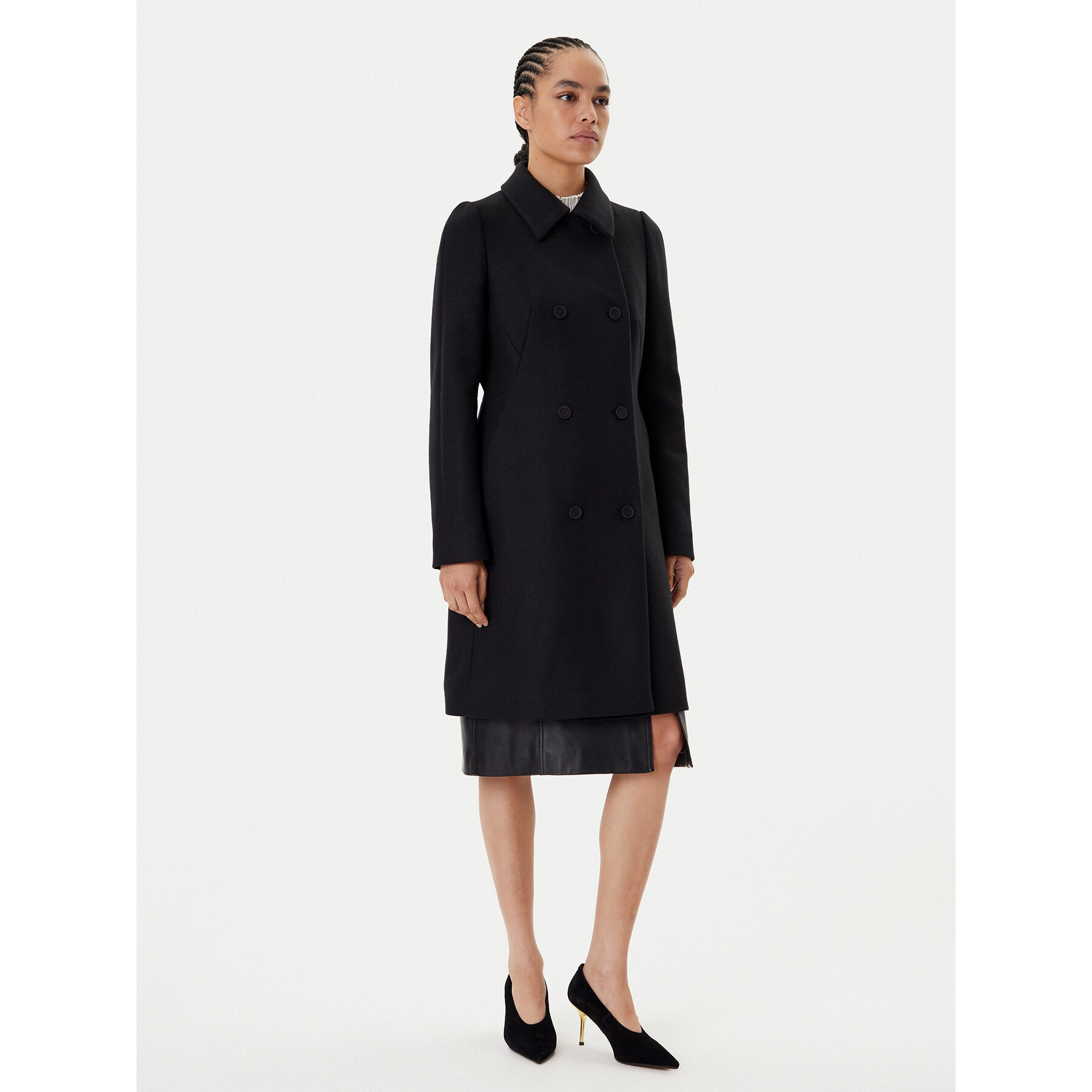 BOSS Płaszcz wełniany Cale 50550723 Czarny Relaxed Fit