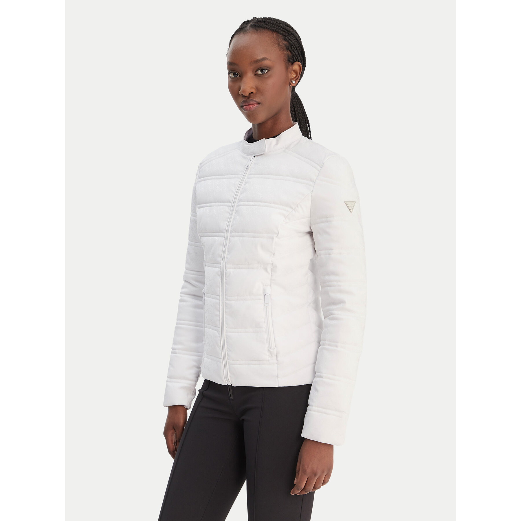 Guess Kurtka przejściowa W6RL02 WJ492 Biały Regular Fit