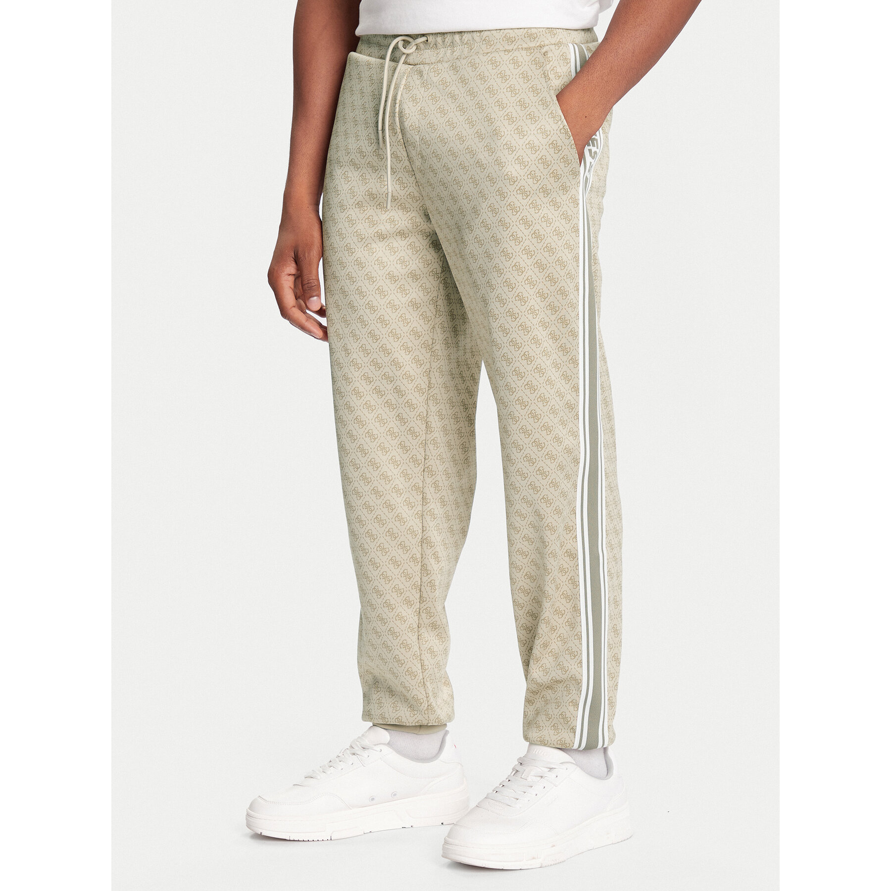 Guess Spodnie dresowe Z5BB19 K2042 Beżowy Regular Fit