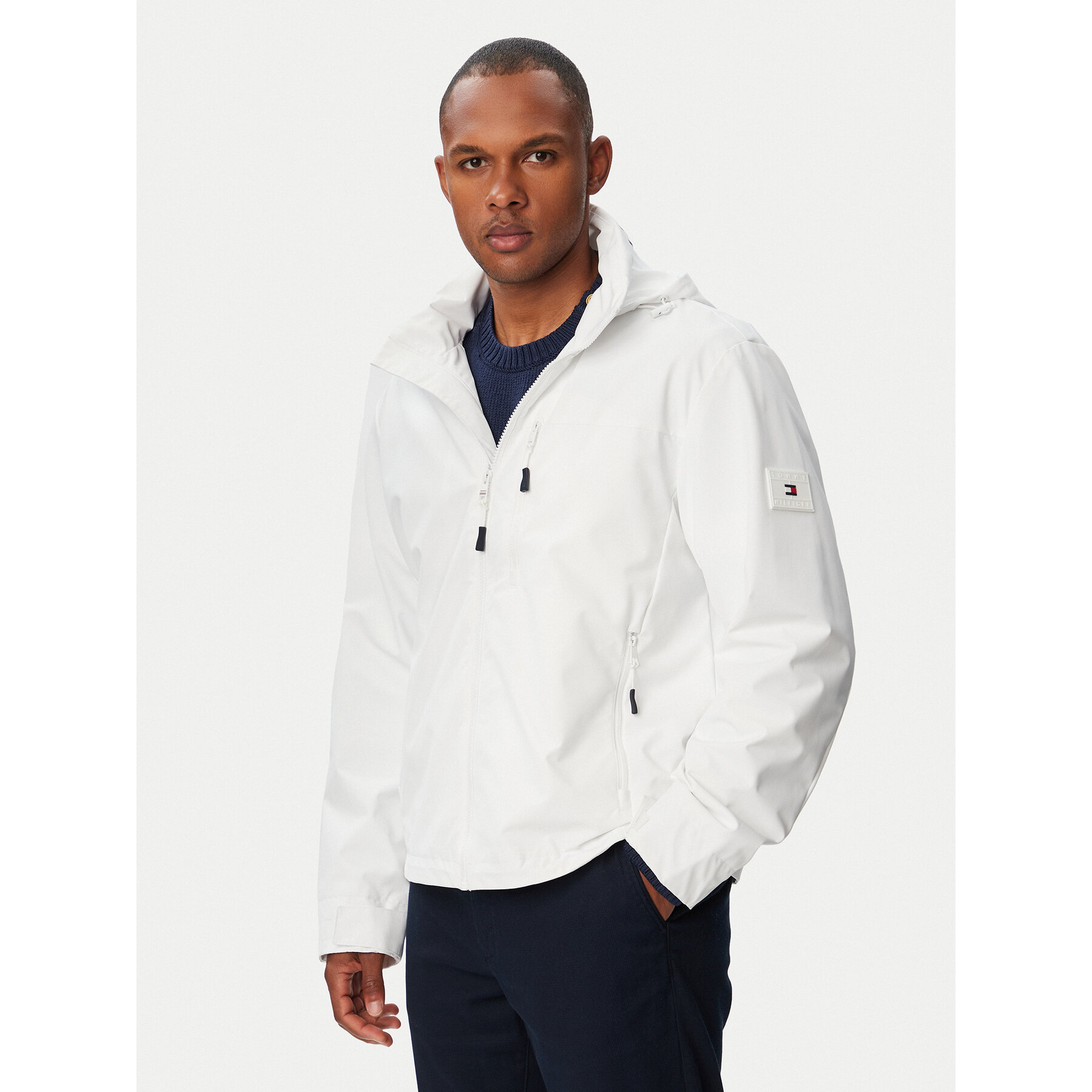 Tommy Hilfiger Kurtka przejściowa MW0MW44299 Biały Regular Fit