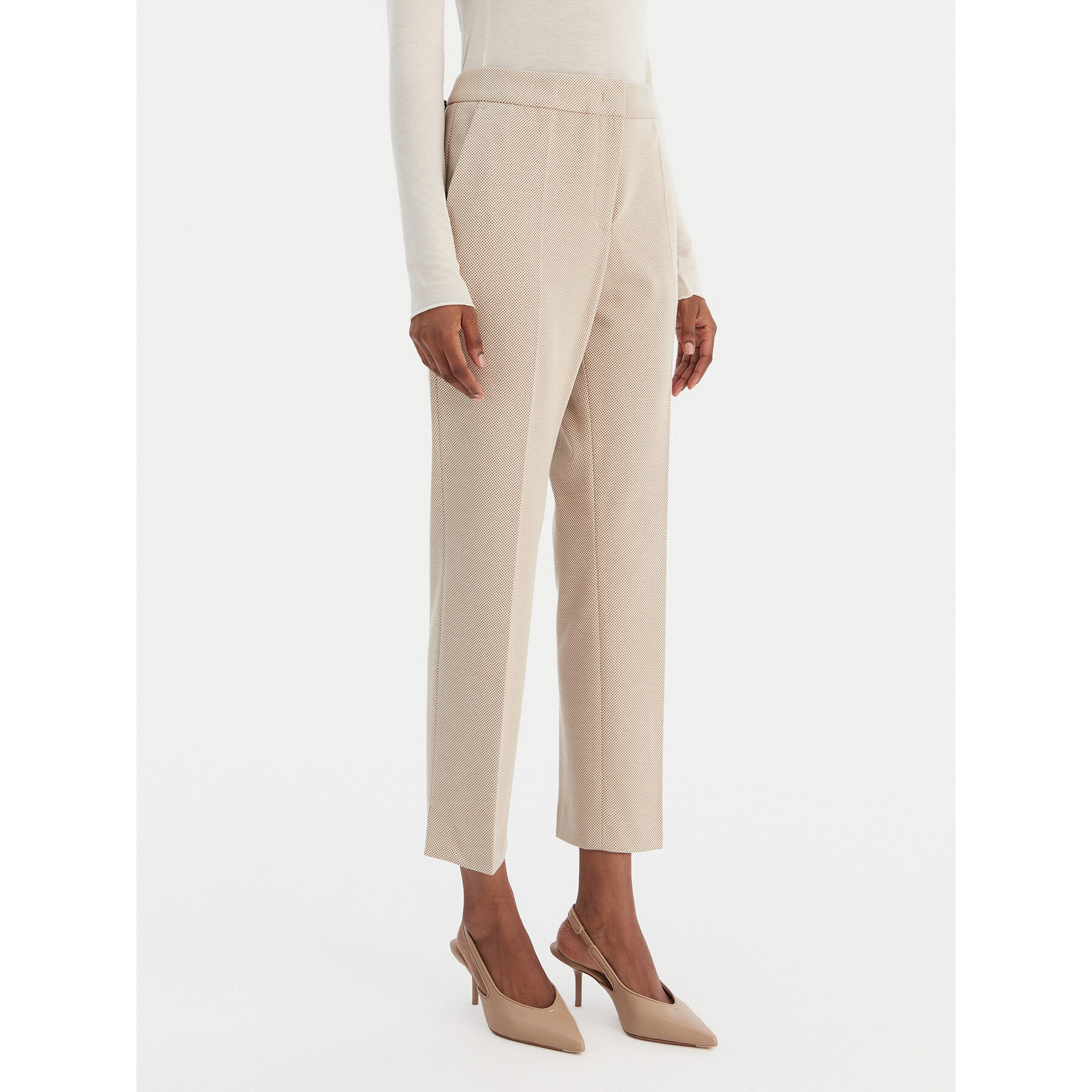 BOSS Spodnie materiałowe Tapria 50555740 Beżowy Slim Fit