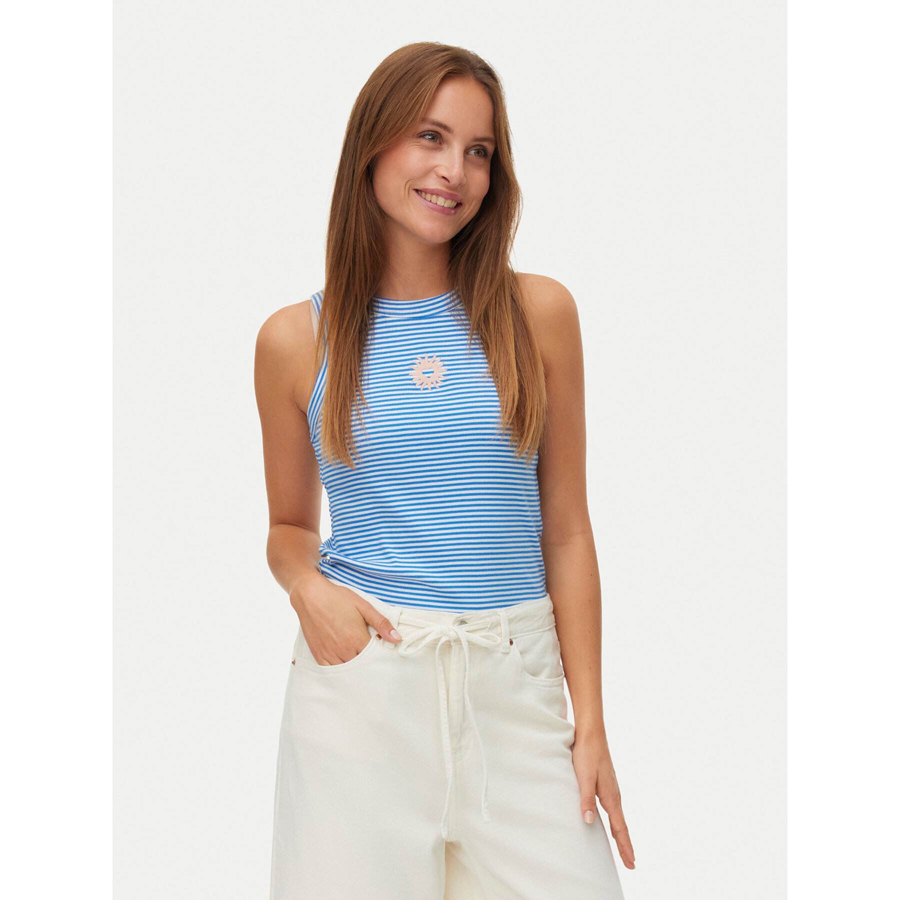 Vero Moda Top Nira 10341982 Niebieski Slim Fit