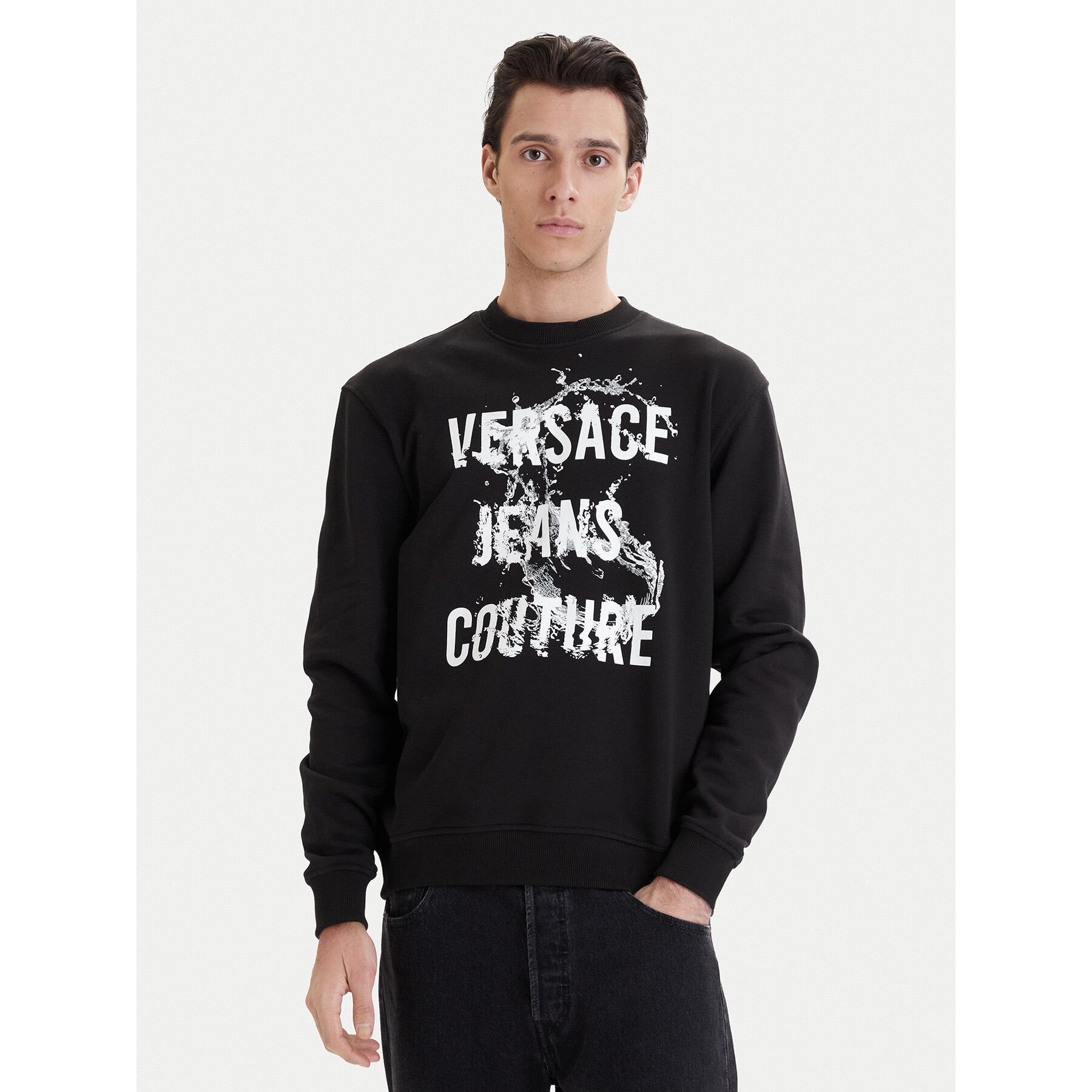 Versace Jeans Couture Bluza 80GAIC01 CF00C Czarny Regular Fit