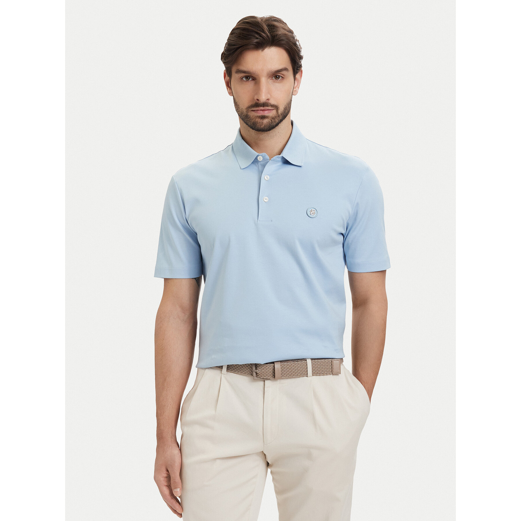 BOSS Polo C-Parris 50555829 Niebieski jasny Regular Fit