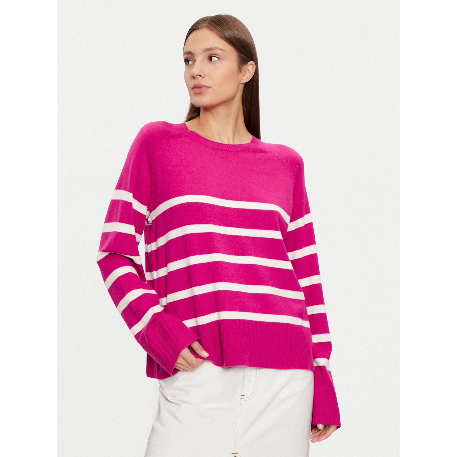 Pieces Sweter Sia 17146322 Różowy Regular Fit