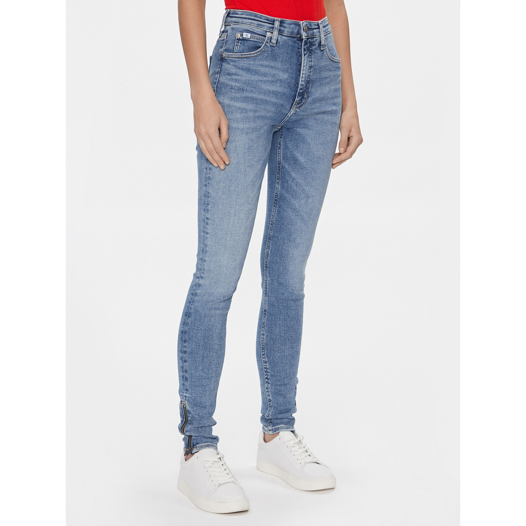 Calvin Klein Jeans Jeansy J20J222773 Niebieski Super Skinny Fit