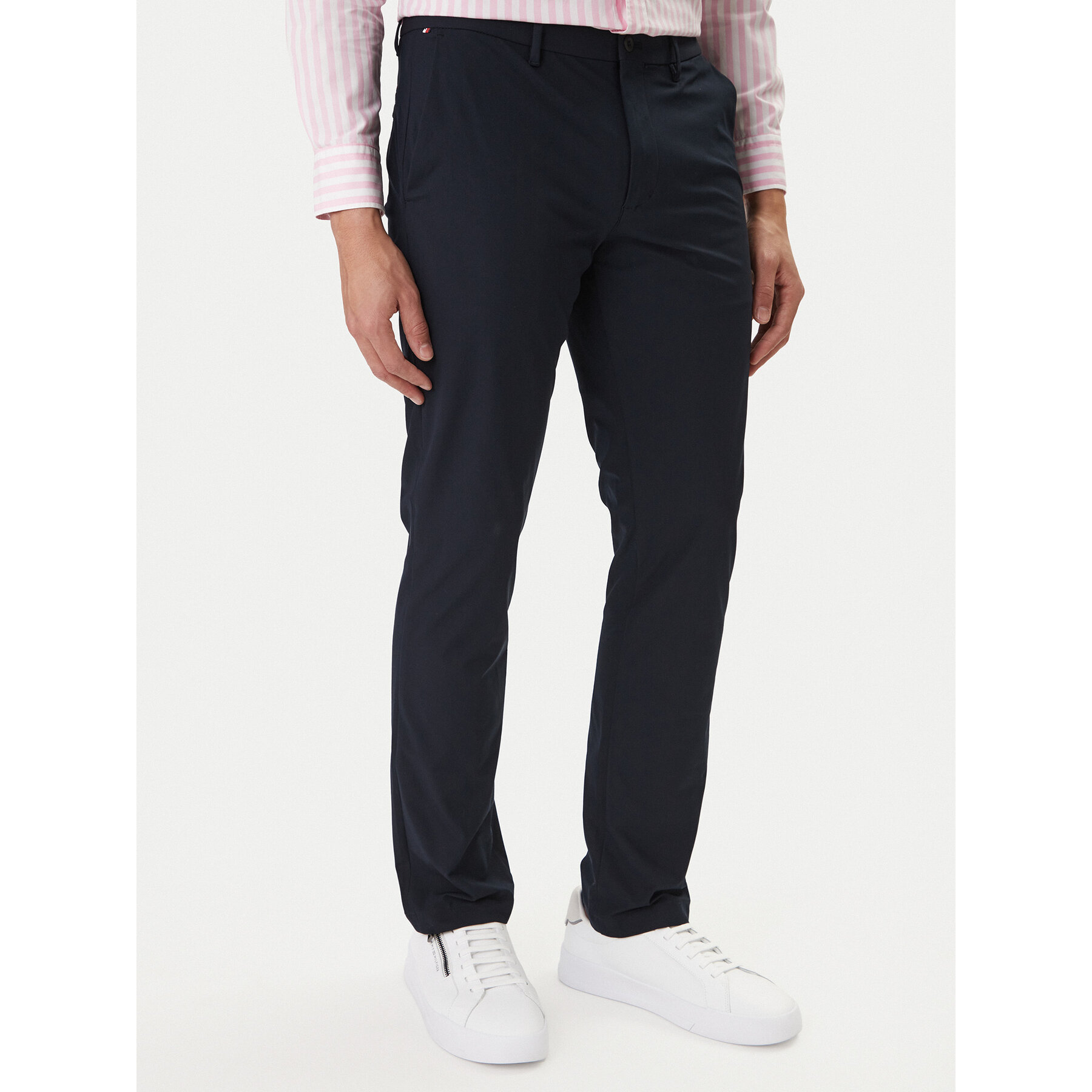 Tommy Hilfiger Chinosy Denton MW0MW43408 Granatowy Slim Fit