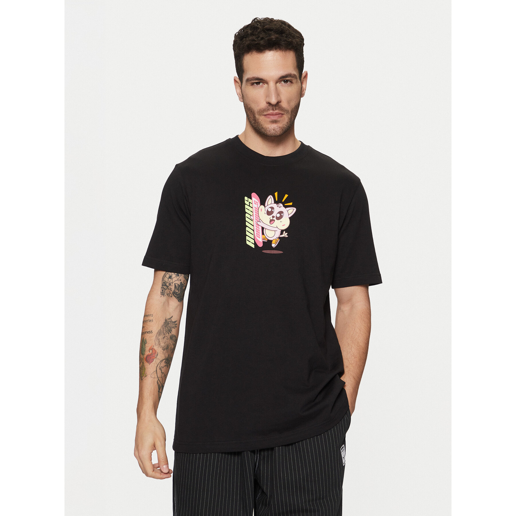 adidas T-Shirt Kawaii JP2675 Czarny Regular Fit