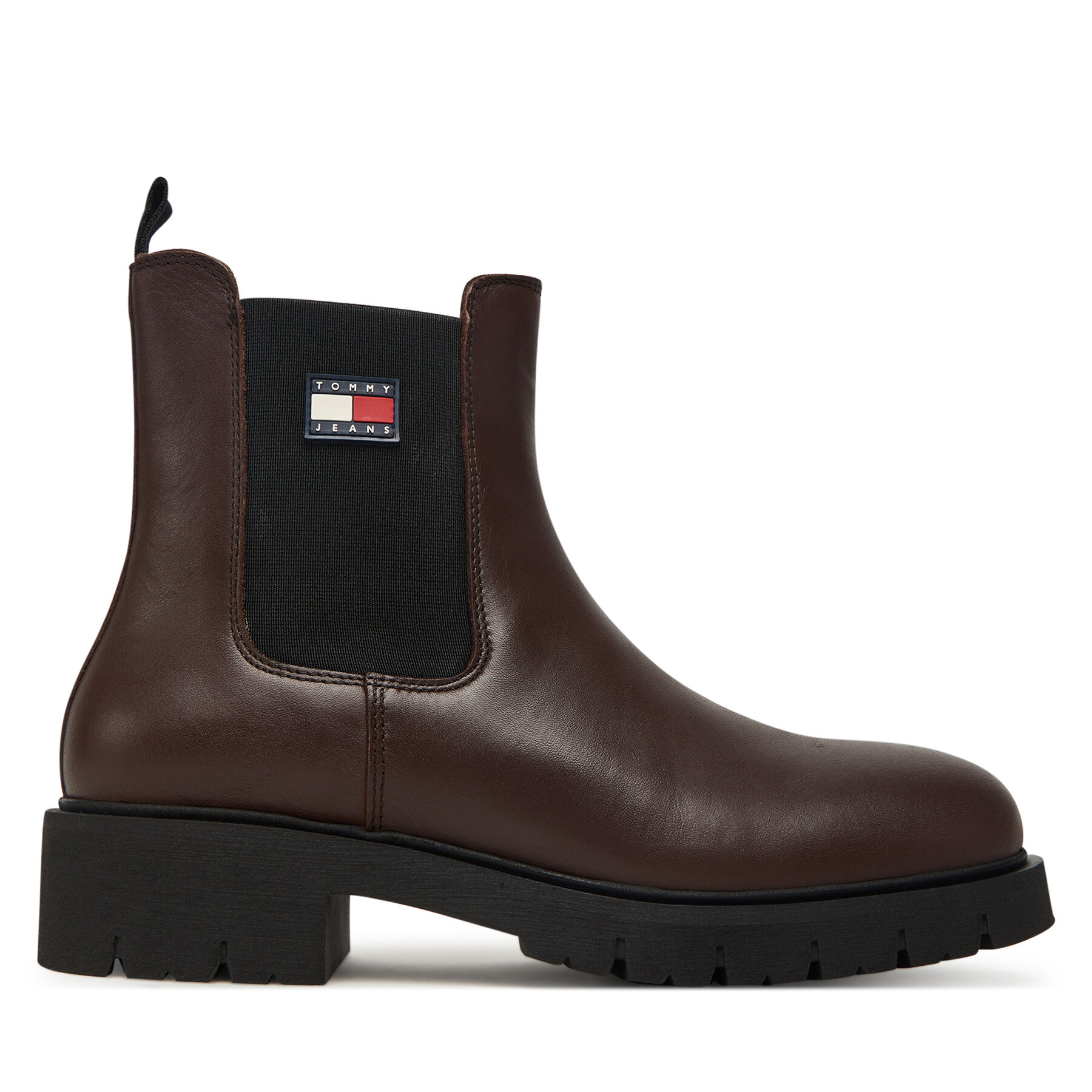 Tommy Jeans Sztyblety Tjw Chelsea Leather Boot EN0EN02825 Brązowy