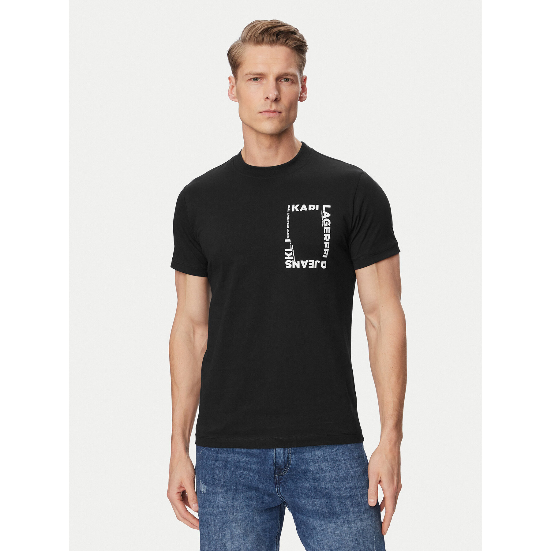 Karl Lagerfeld Jeans T-Shirt B2M17046 Czarny Slim Fit