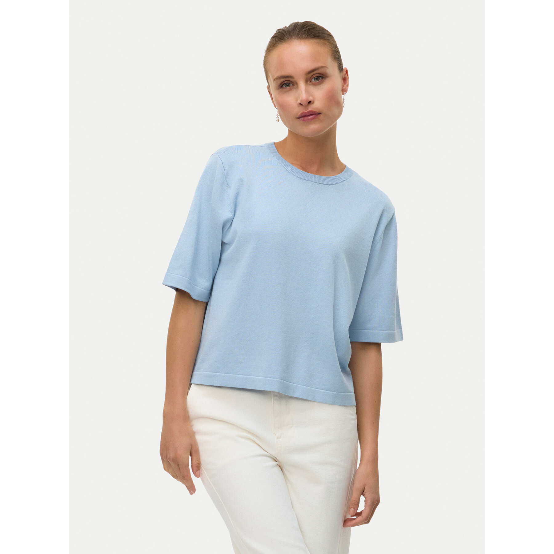 Vero Moda Sweter Silje 10320460 Błękitny Oversize