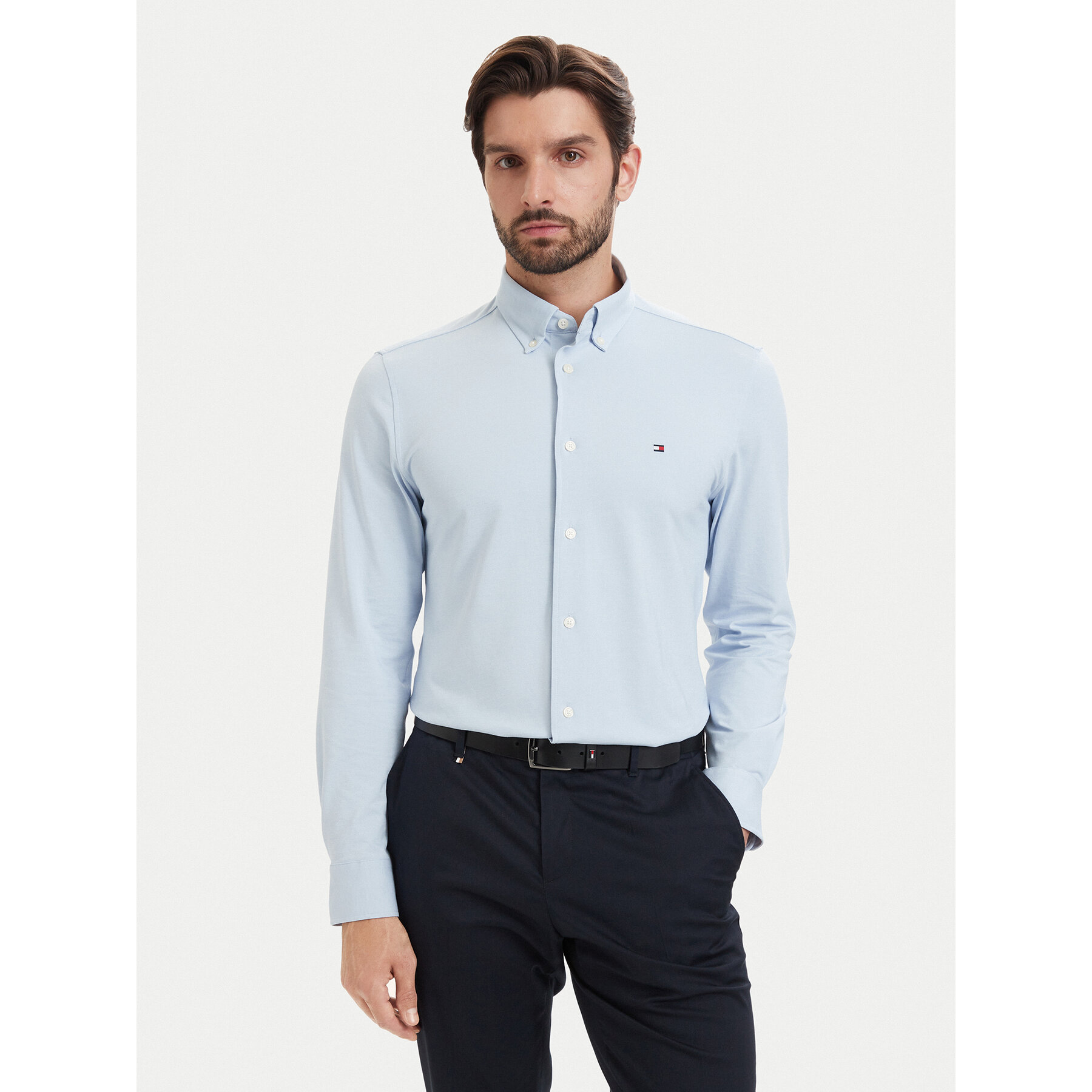 Tommy Hilfiger Koszula MW0MW43433 Niebieski jasny Regular Fit