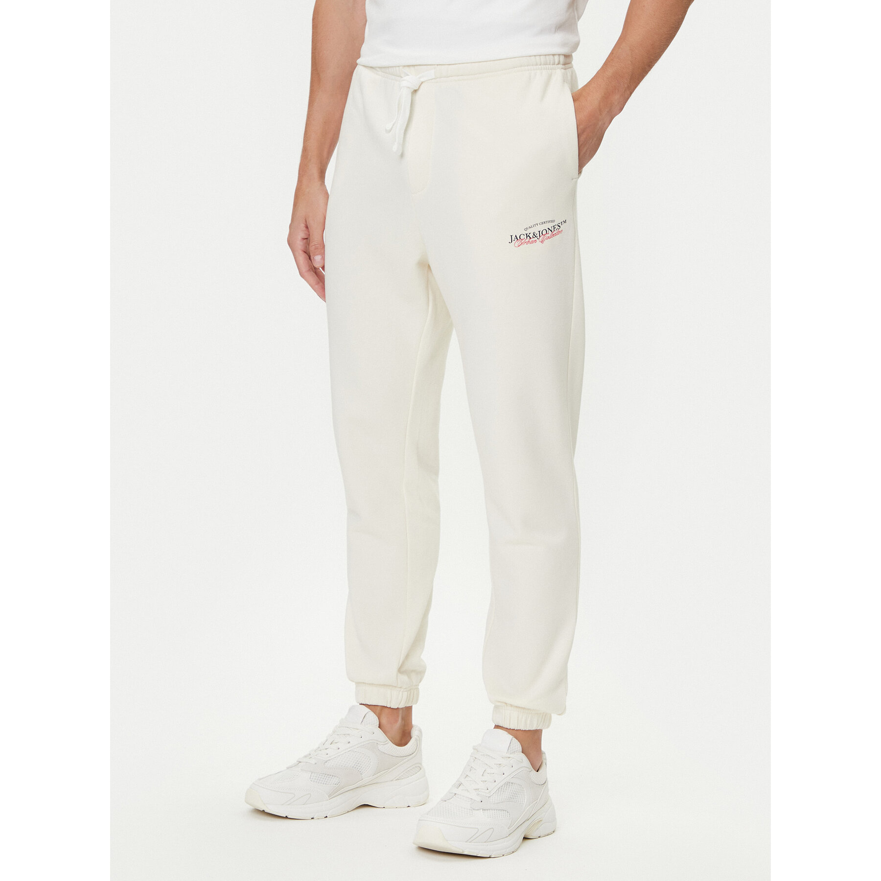 Jack & Jones Spodnie dresowe Kane Billy 12283257 Écru Relaxed Fit