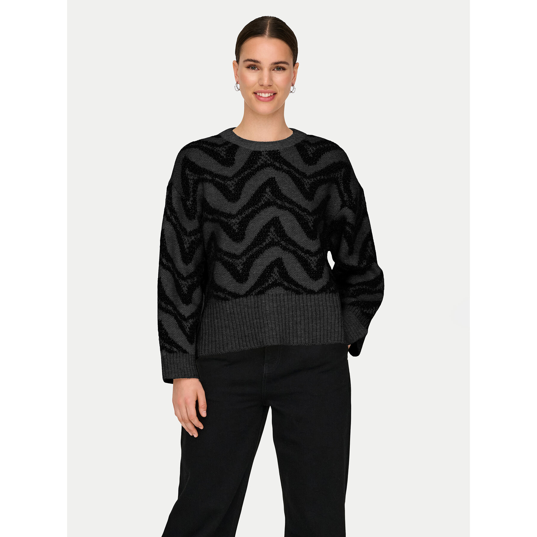 ONLY Sweter Jane 15332157 Szary Regular Fit