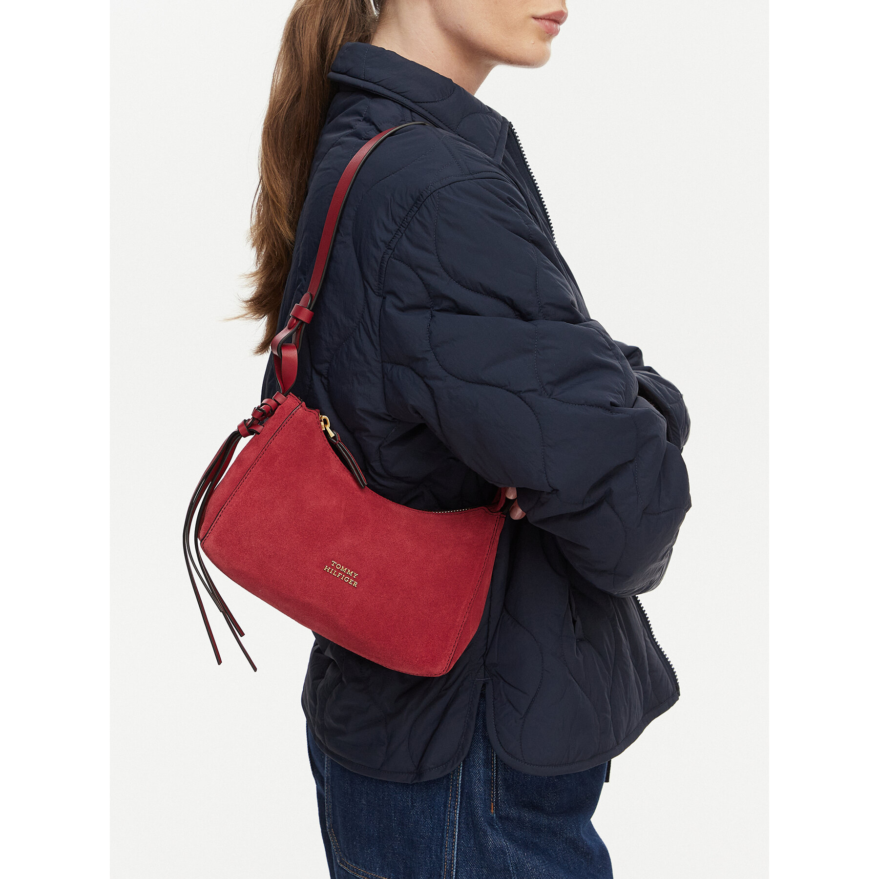 Tommy Hilfiger Torebka Th Statement Mini Should Bag Sue AW0AW18823 Granatowy